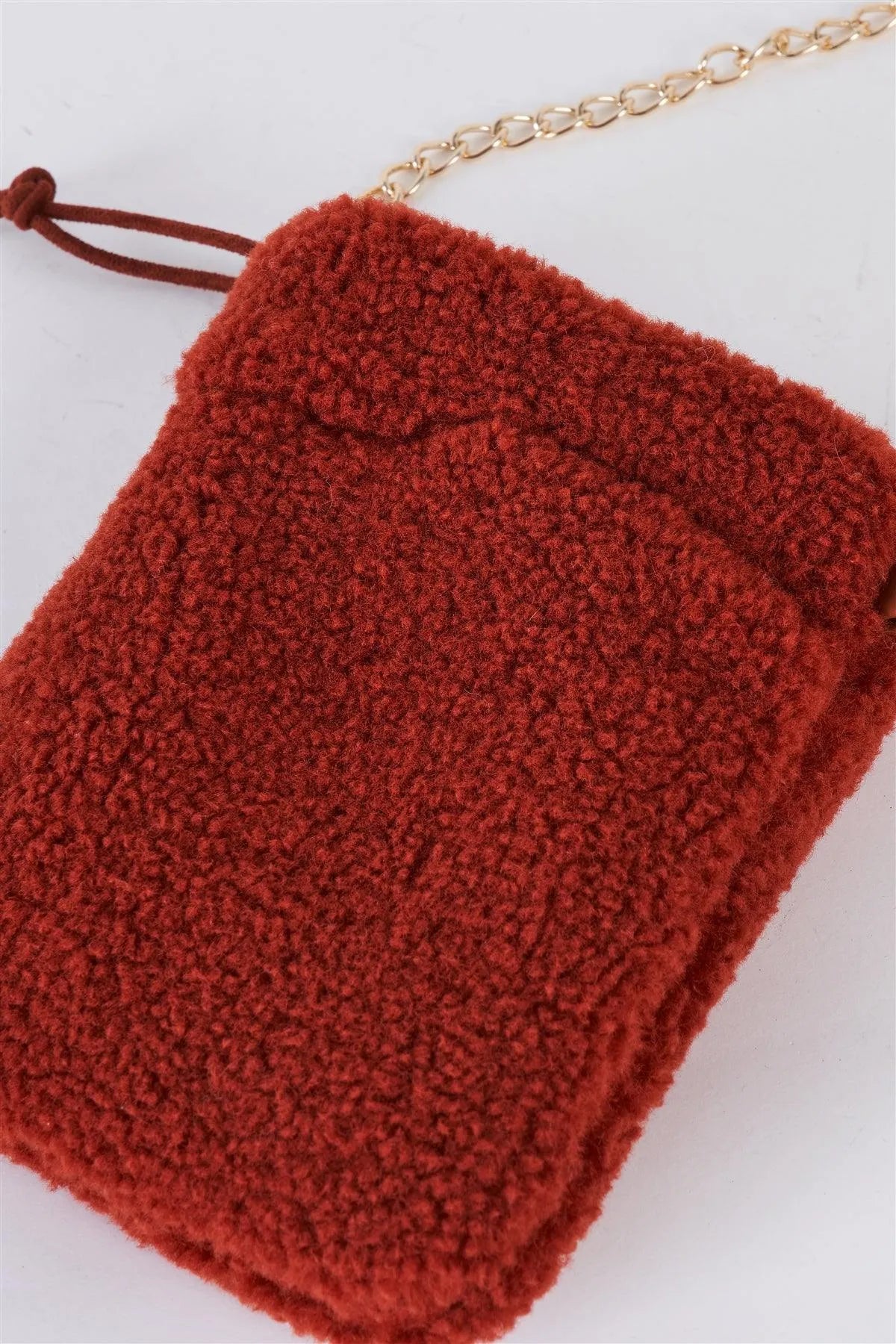 Rust Orange Faux Fur Plush Crossbody Pouch Bag /3 Bags - Tasha Apparel Wholesale