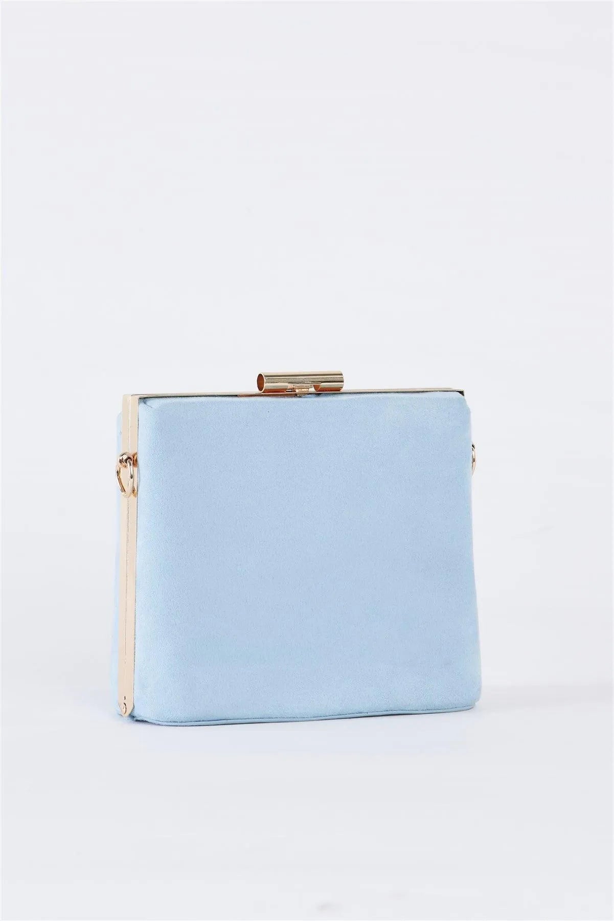 Baby Blue Chic Suede Clutch Bag /1 Bag - Tasha Apparel Wholesale