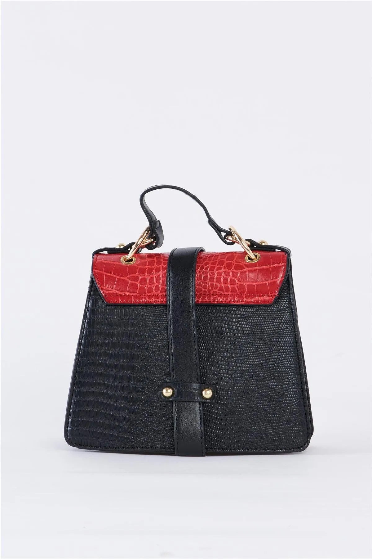 Red Multicolor Retro Inspired Alligator Vegan Leather Bag /3 Bags - Tasha Apparel Wholesale