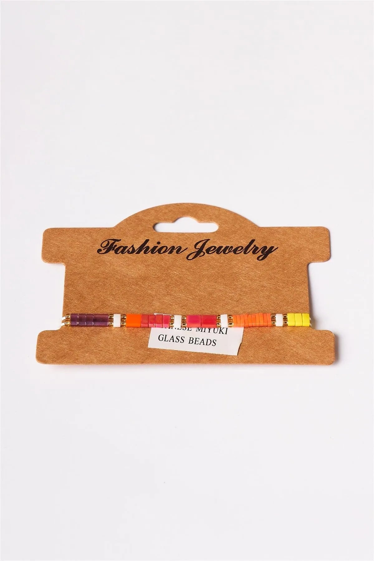 Gold Multi-Colored Beaded Braceletes /6 Pieces - Tasha Apparel Wholesale