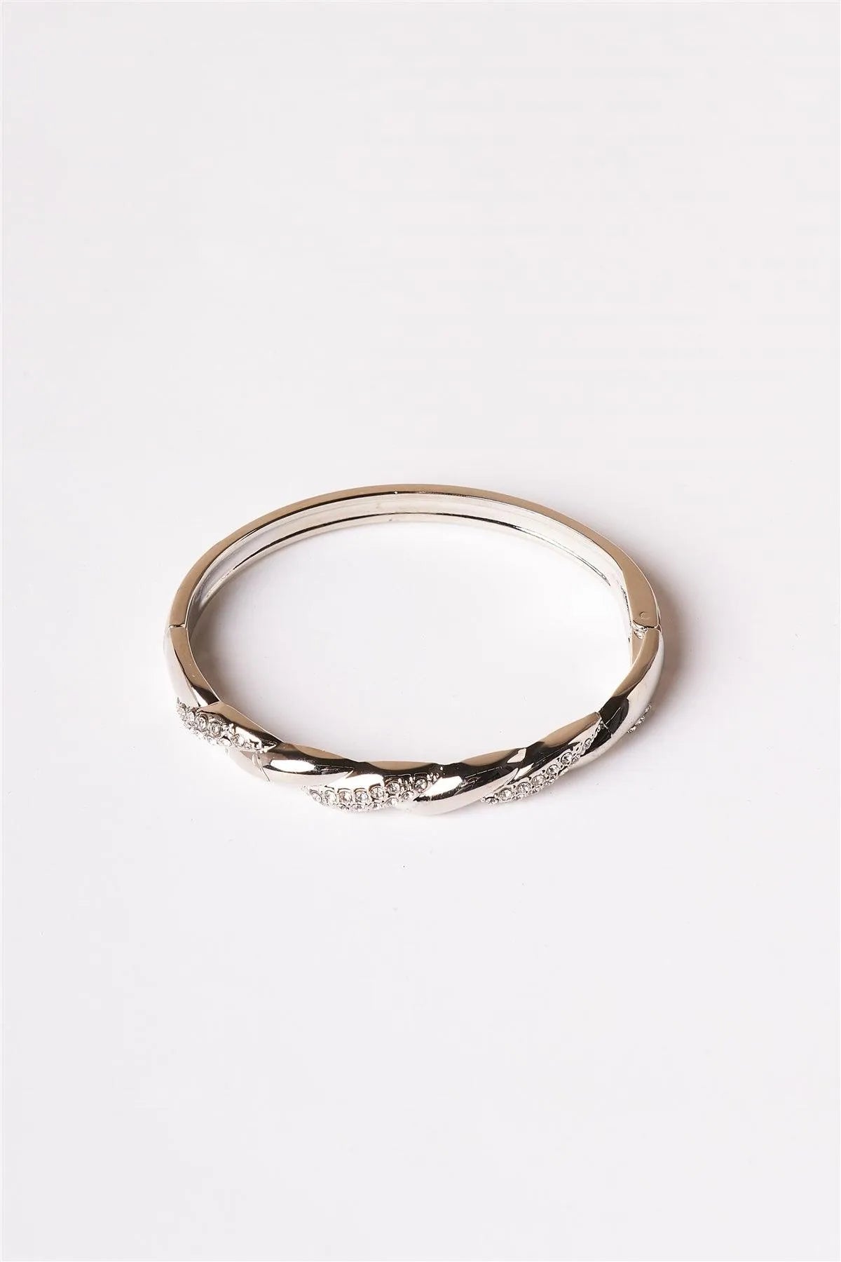 Silver Twist Bangle Bracelet - Tasha Apparel Wholesale