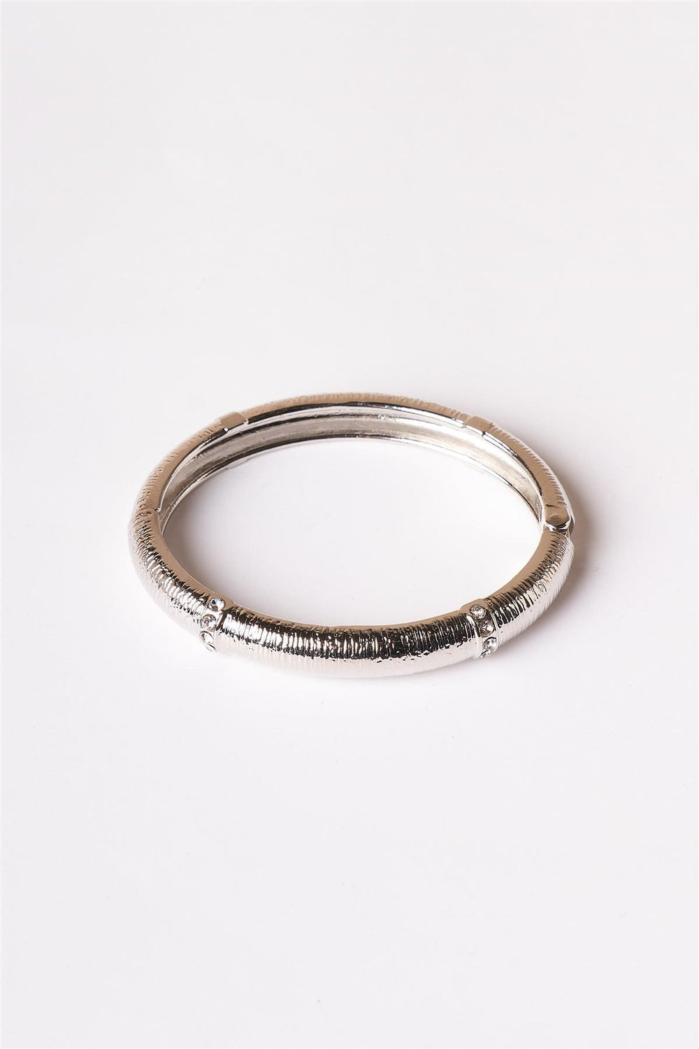 Silver Textured Metal Bangle Bracelet /1 Piece