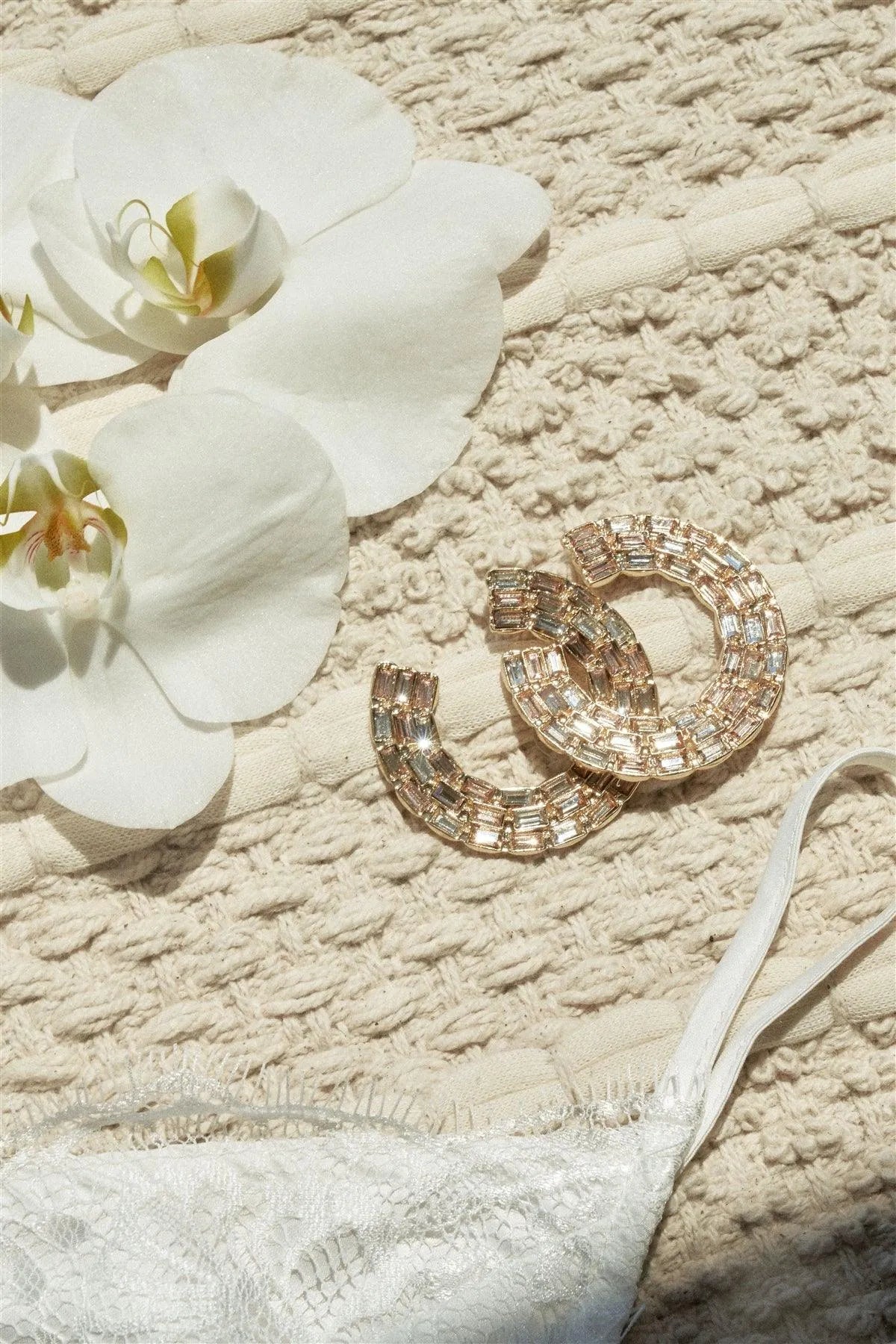 Nude Bold C-Shaped Stud Statement Earrings /6 Pairs - Tasha Apparel Wholesale