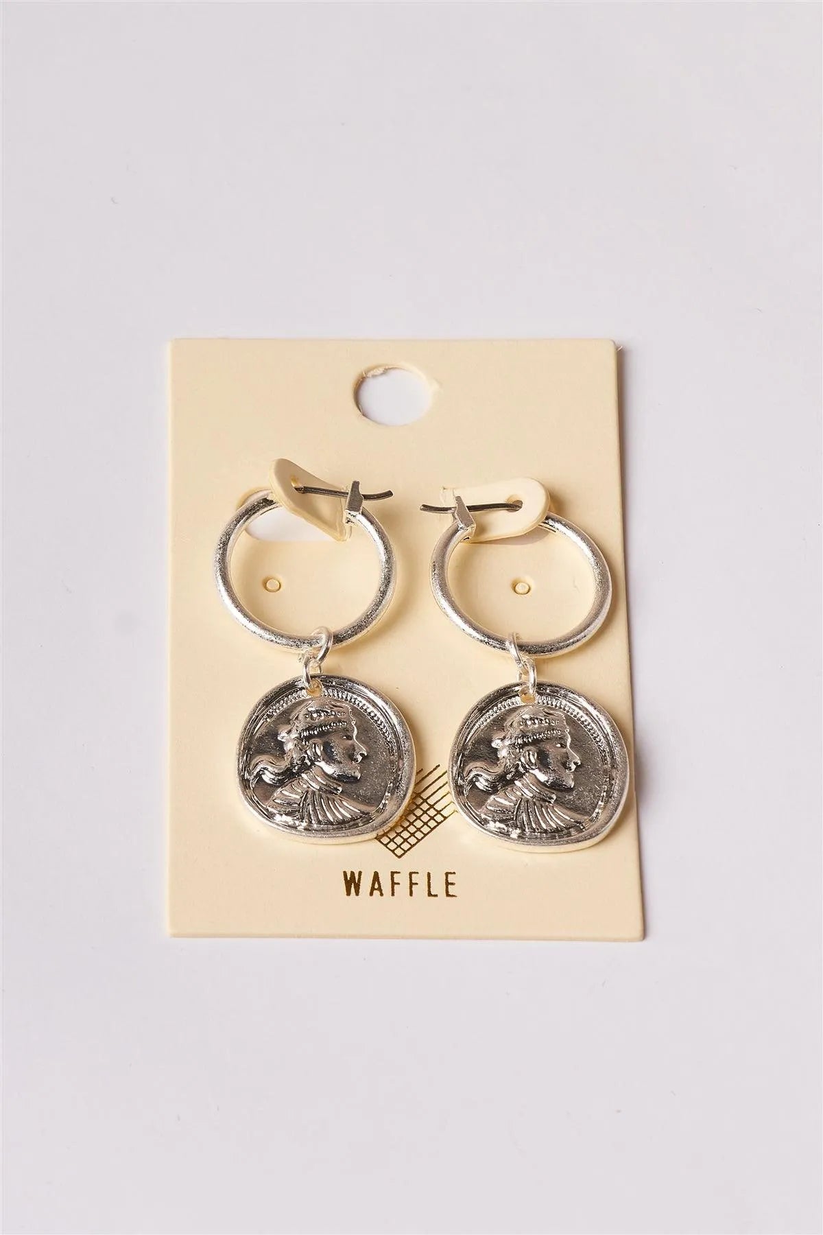 Silver Mini Ancient Coin Drop Earrings /1 Pair - Tasha Apparel Wholesale