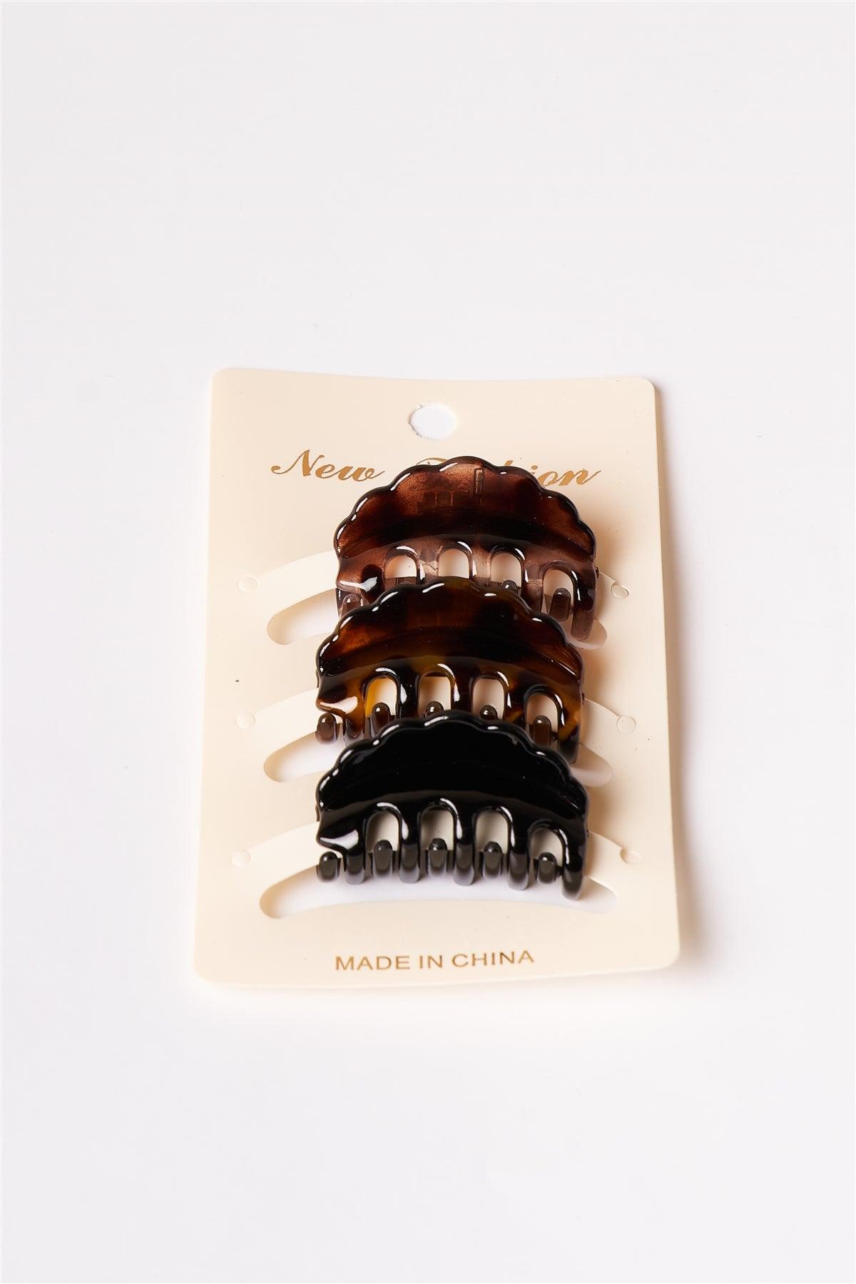 Brown And Black Mini Butterfly Clips /1 Pairs