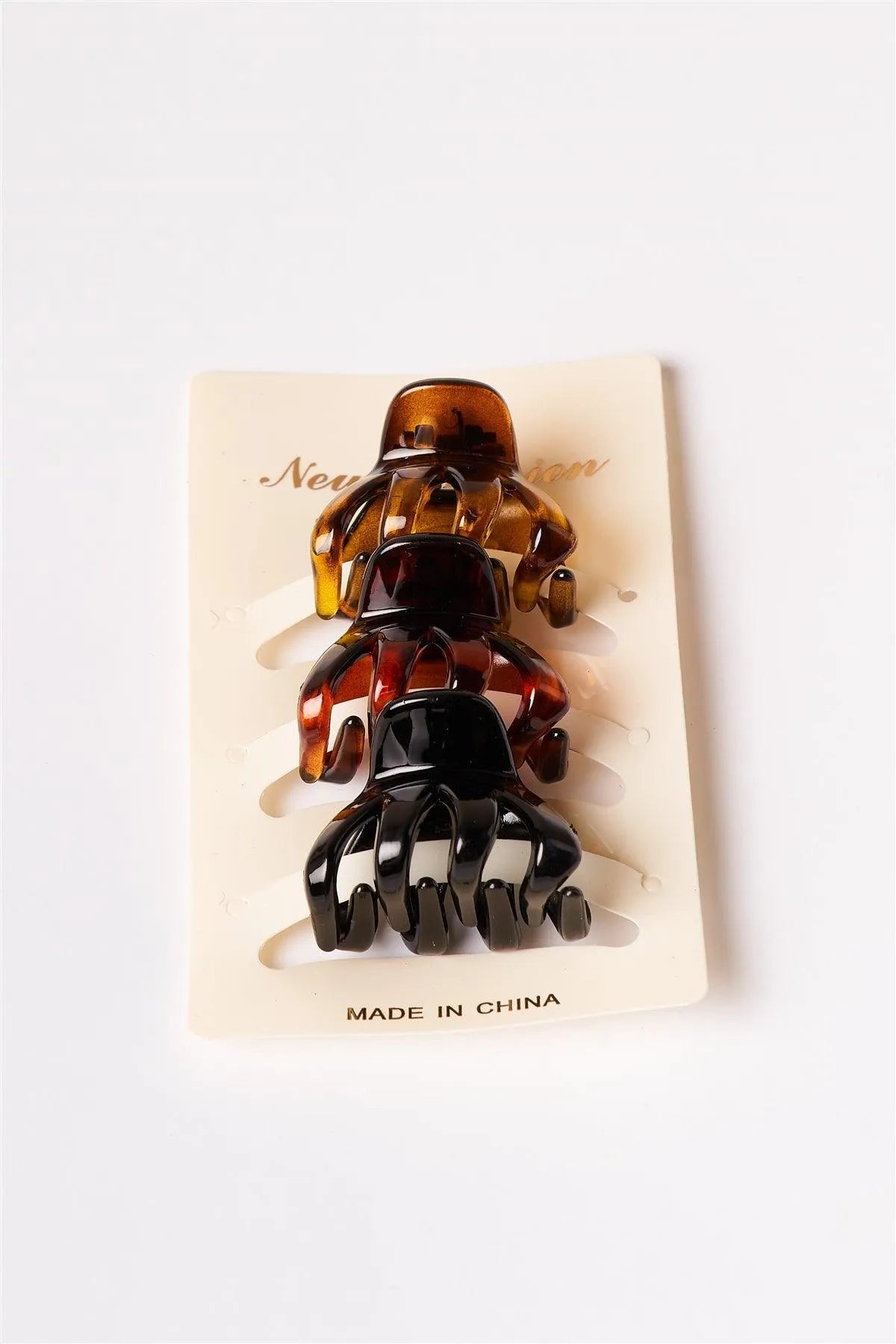 12pcs Amber-Brown-Black Mini Claw Clips - Tasha Apparel Wholesale