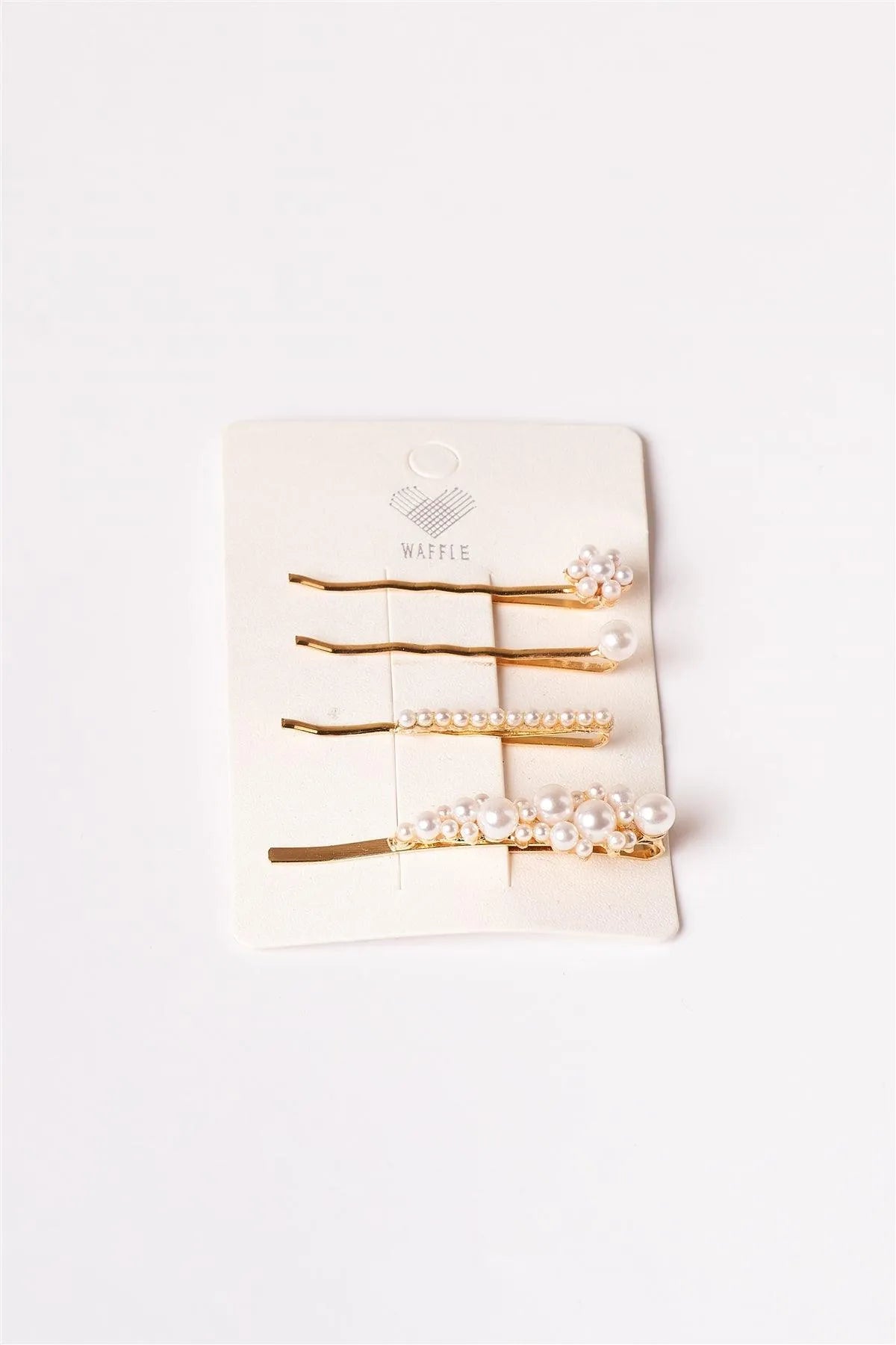 4pcs Gold Pearled Flower Bobby Pins - Tasha Apparel Wholesale