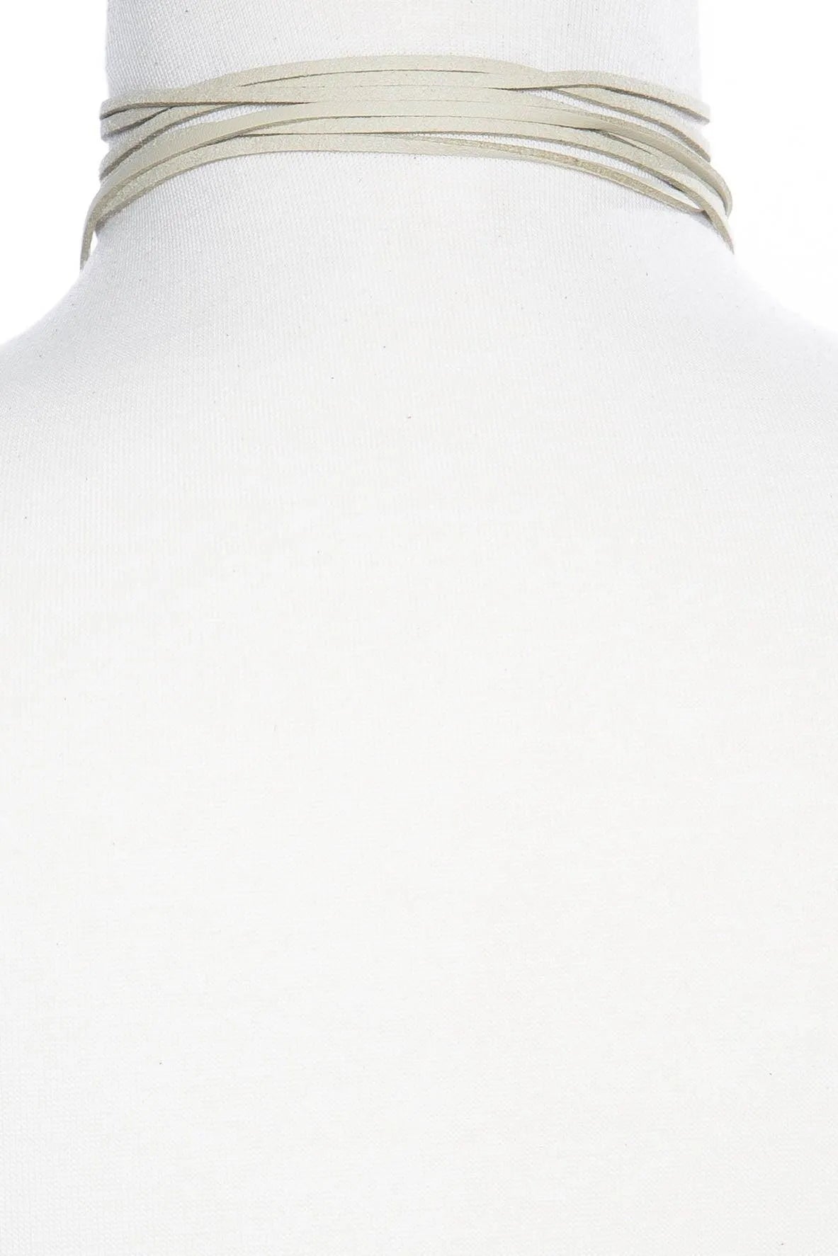 Ivory Layered Suede Wrap Choker With Bar Pendant And Metallic Ends /7 pieces - Tasha Apparel Wholesale