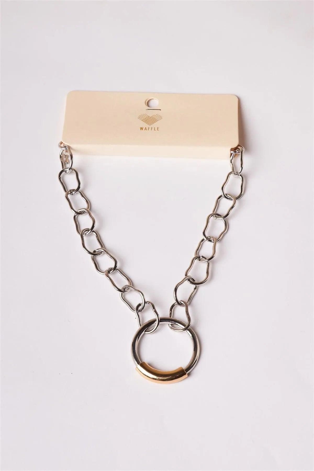 Silver Circle Chain Choker Necklace /1 Pair - Tasha Apparel Wholesale