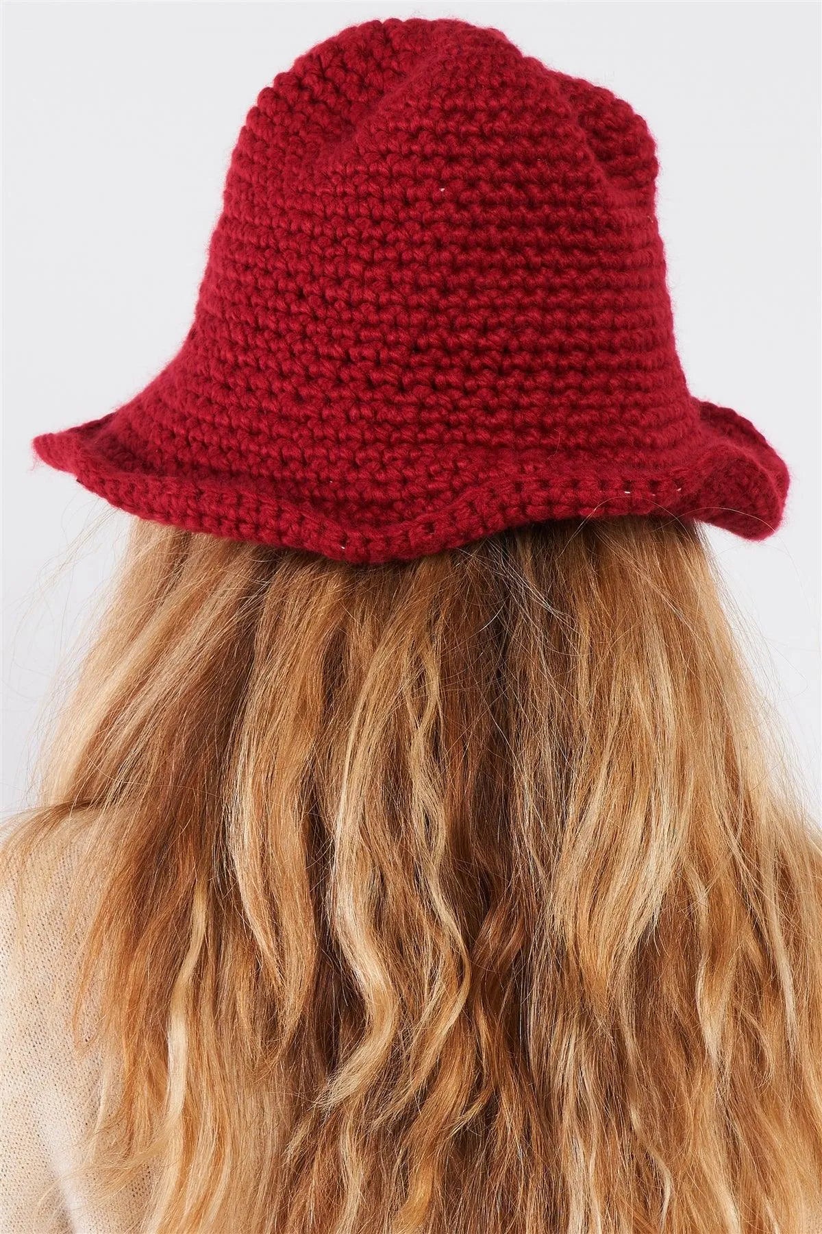 Burgundy Wide Brim Woven Panama Hat - Tasha Apparel Wholesale