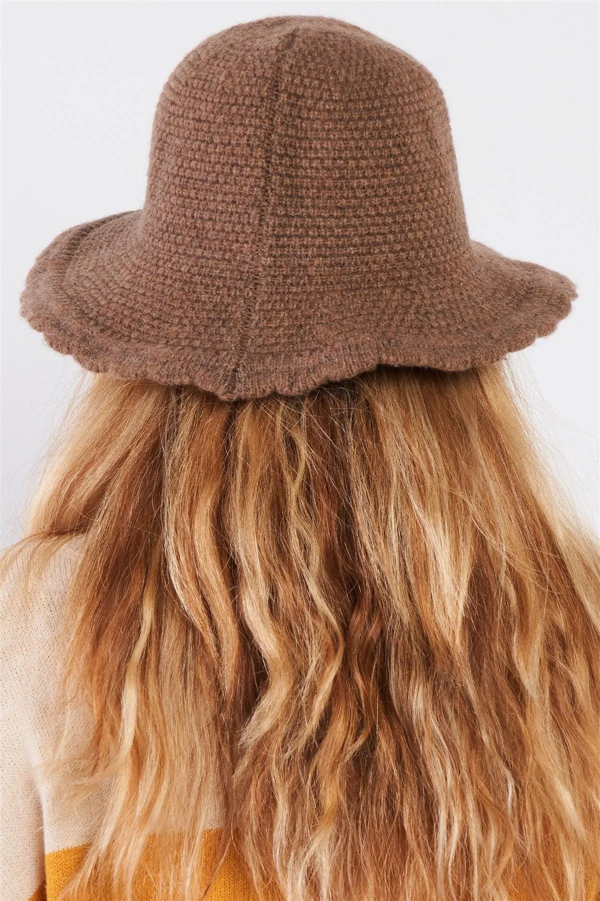 Khaki Scallop Edge Woven Panama Hat /3 Pieces - Tasha Apparel Wholesale