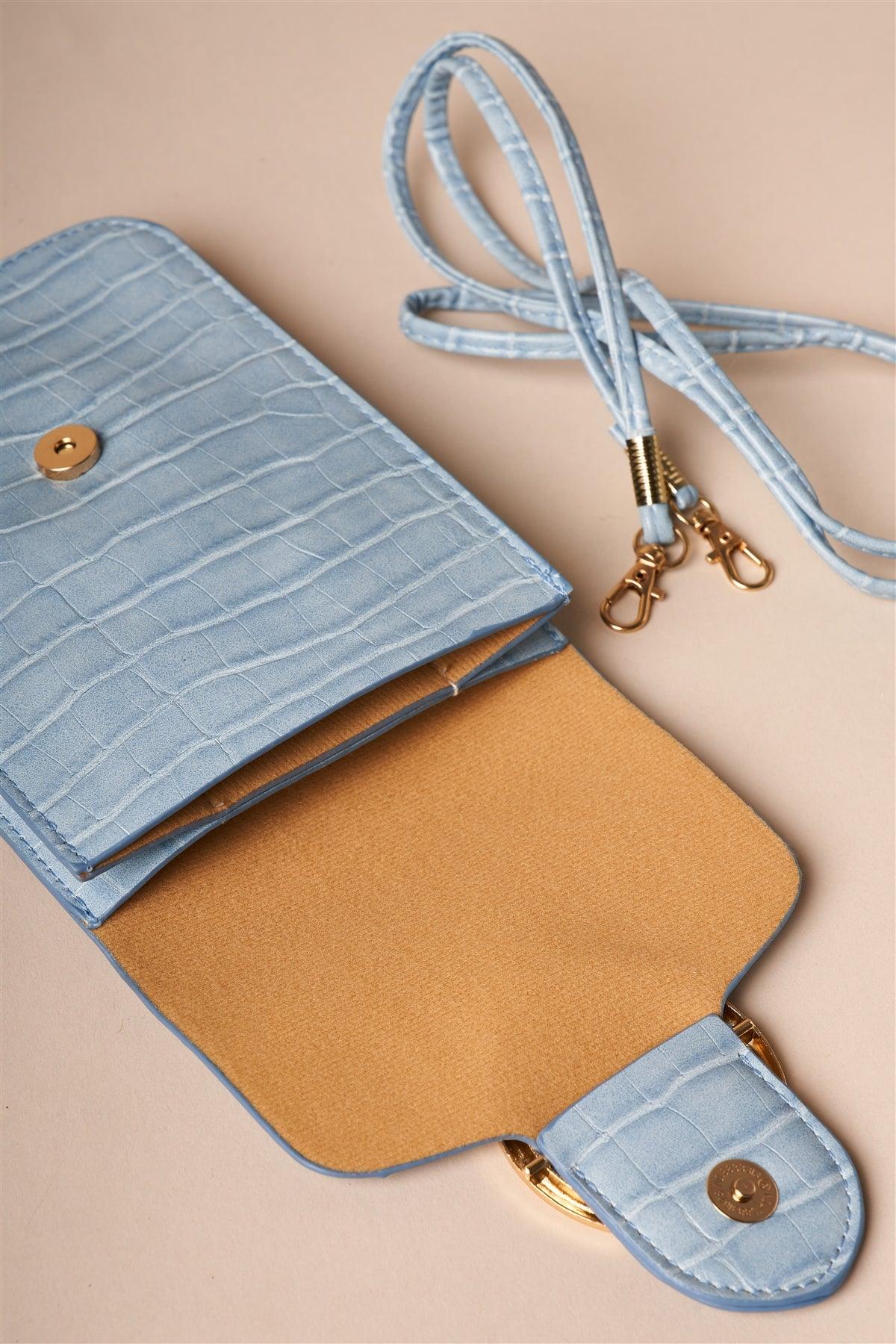 Light Blue Snakeskin Print Crossbody Wallet Bag /1 Bag