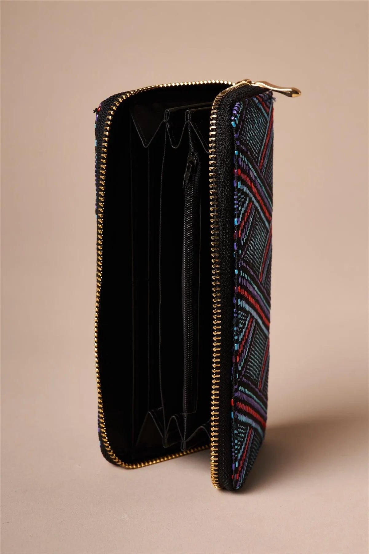 Blue Multi-colored Zipper Wallet /3 Pieces - Tasha Apparel Wholesale