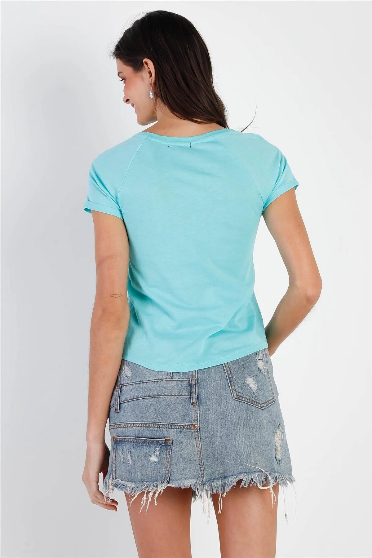 Mint Short Sleeve T-Shirt Top /1-2-2 - Tasha Apparel Wholesale