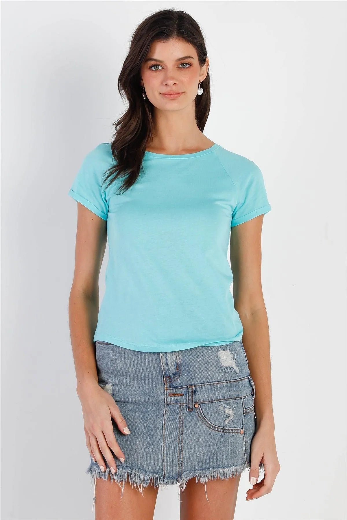 Mint Short Sleeve T-Shirt Top /2-2-2 - Tasha Apparel Wholesale