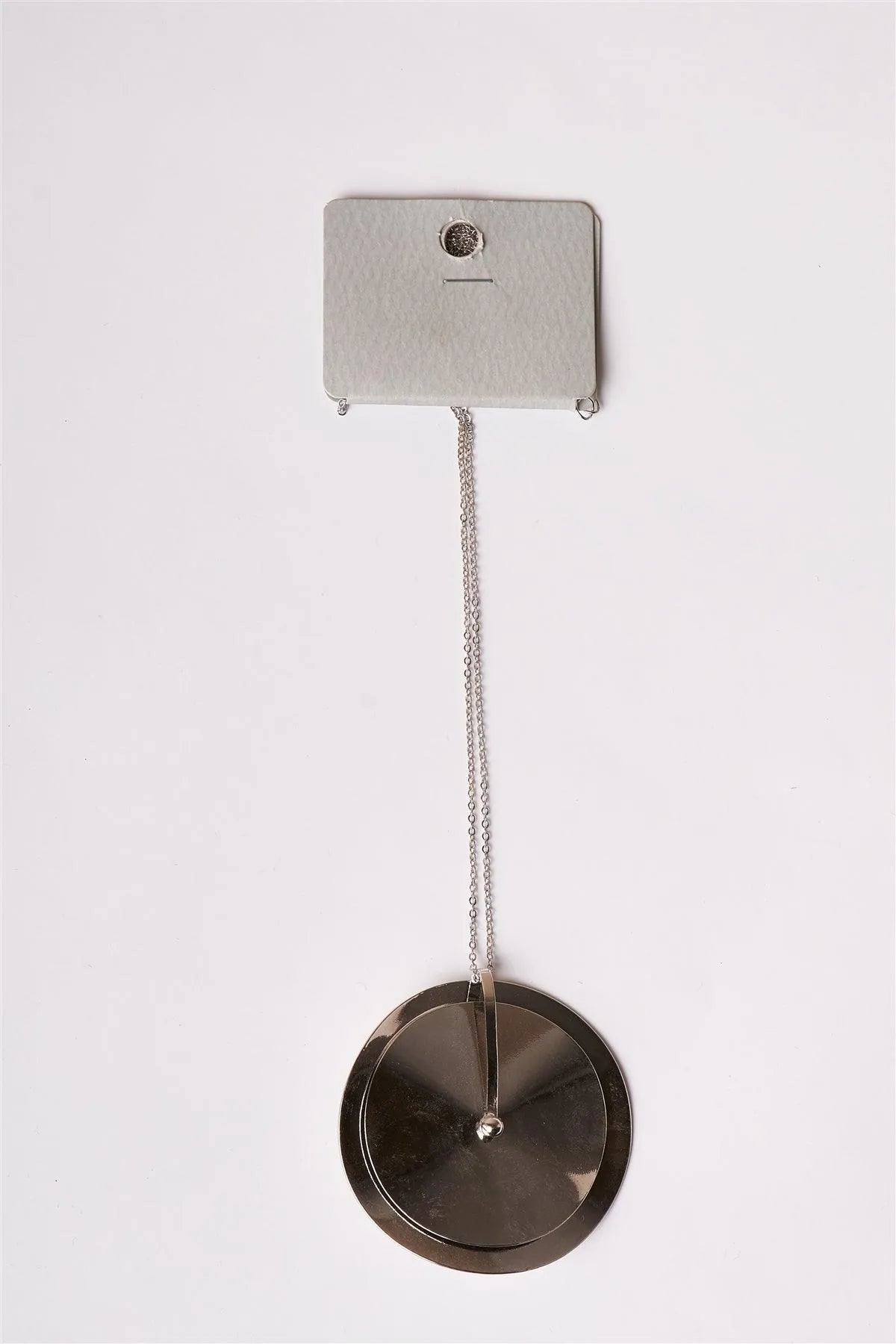 Silver Double Disc Pendant Necklace - Tasha Apparel Wholesale