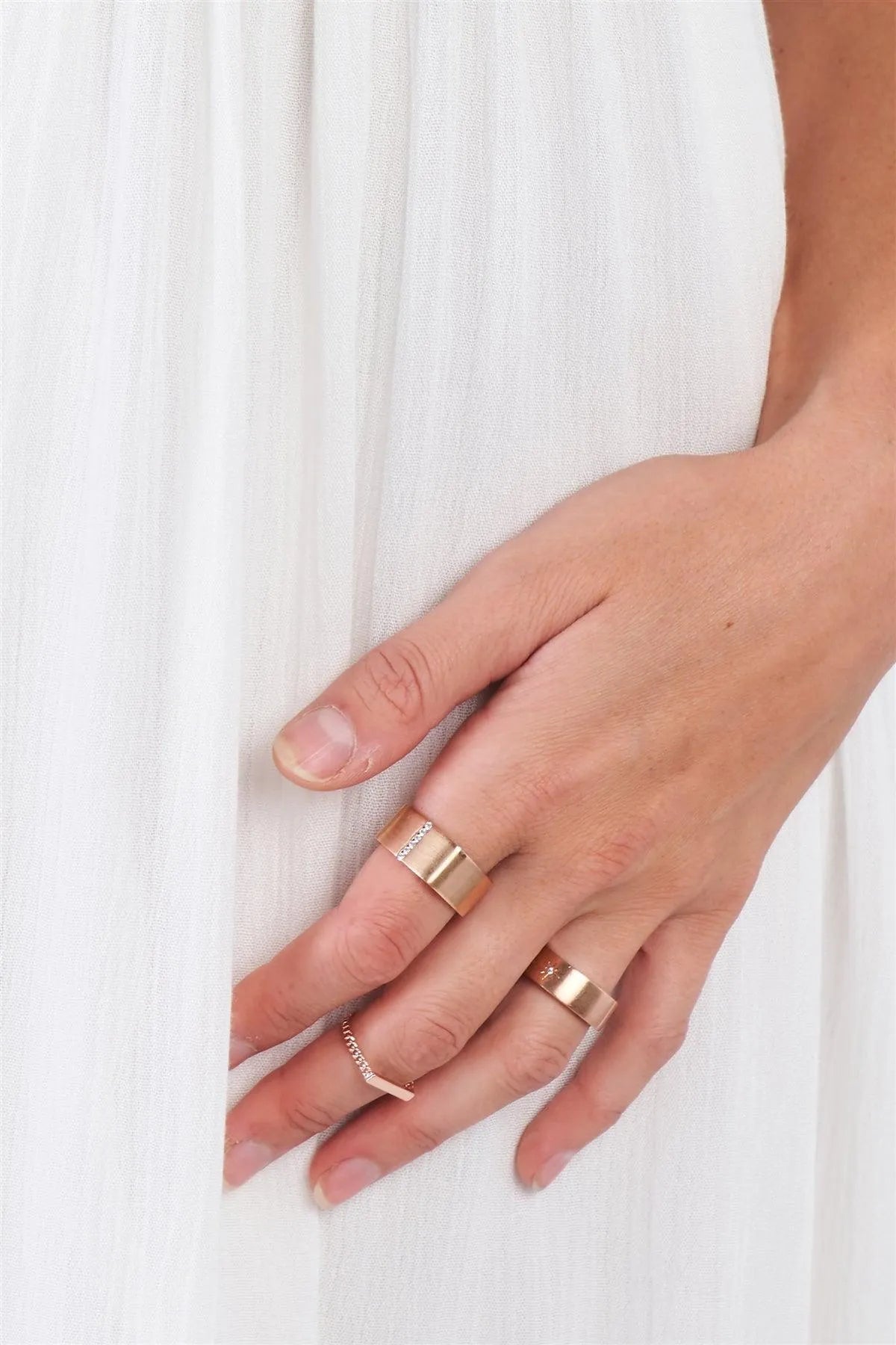 Rose Gold Solid Full Bar Ring /5 Pieces - Tasha Apparel Wholesale