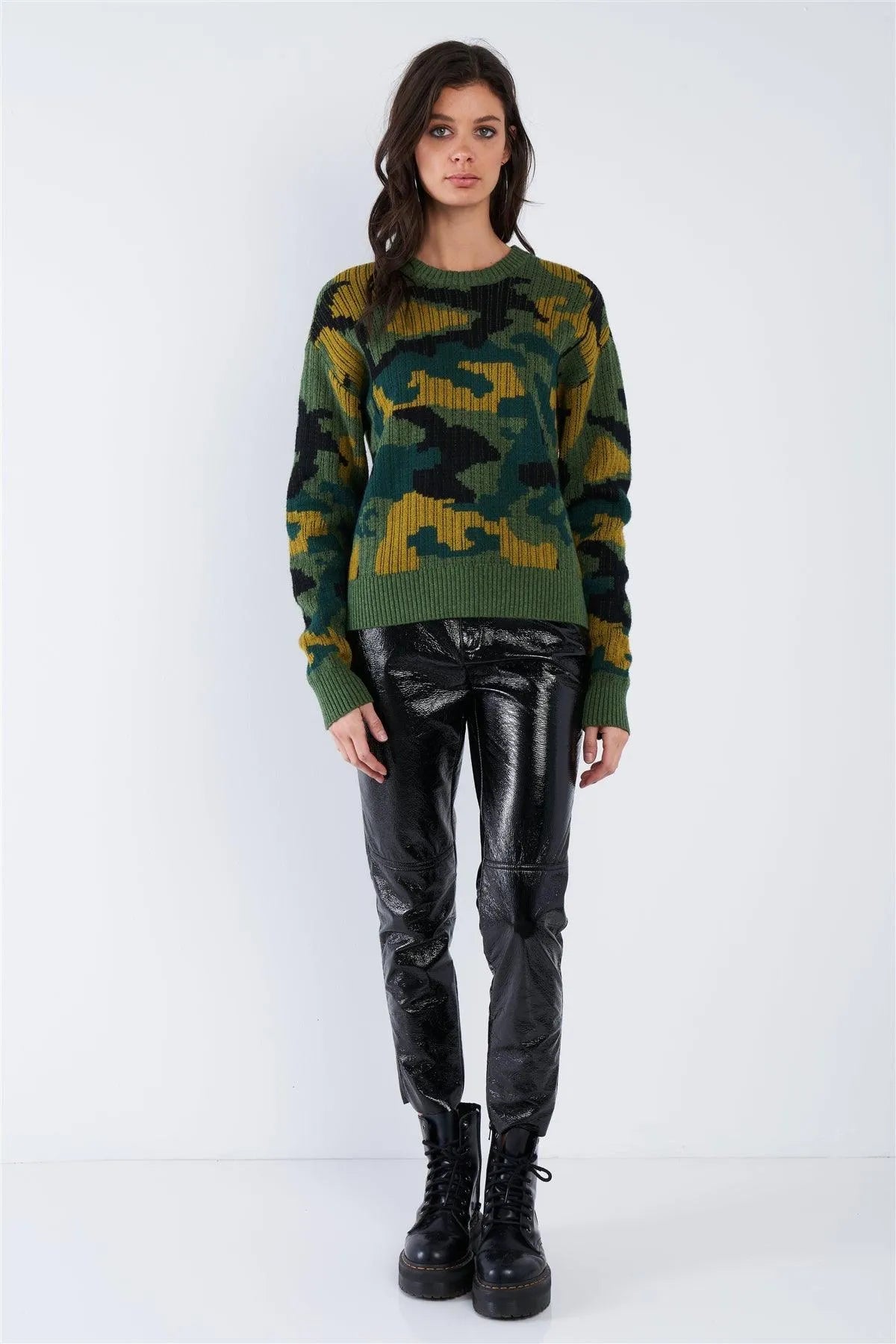 Multi Army Camouflage Knit Relaxed Fit Sweater /2-2-2 - Tasha Apparel Wholesale