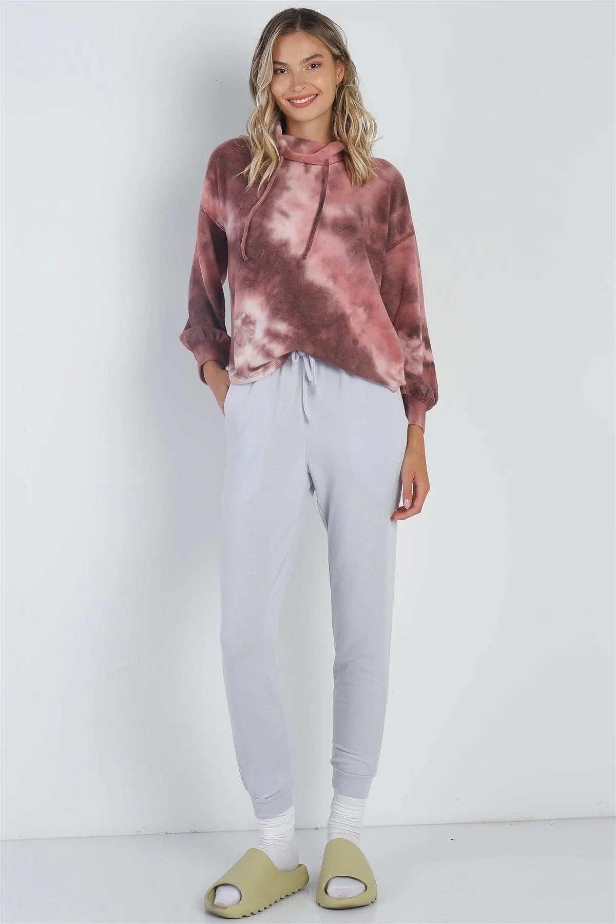 Lavender High Waist Cuffed Hem Pants /1-1-1 - Tasha Apparel Wholesale