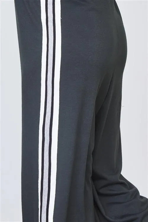 Green Side Stripe Contrast Sleeveless Jumpsuit /2-2-1 - Tasha Apparel Wholesale