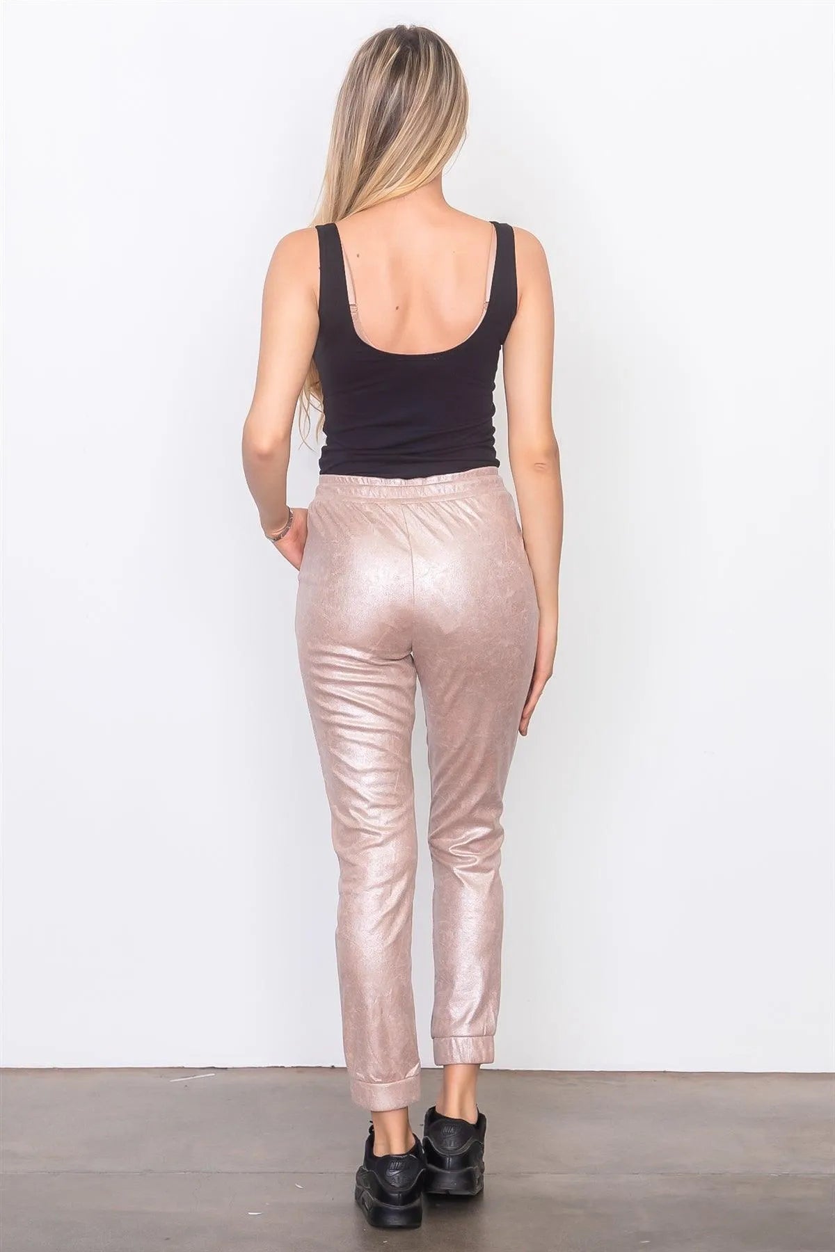 Blush Faux Suede Jogger Pants /3-2-1 - Tasha Apparel Wholesale