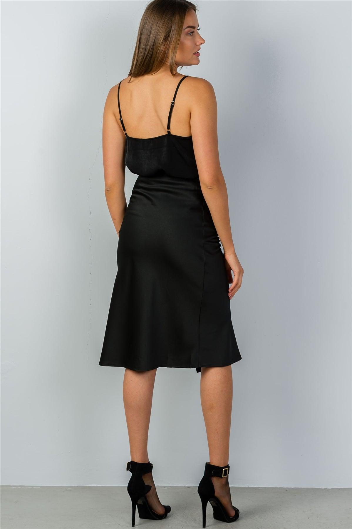 Black Side Slit Midi Skirt /3-2-1