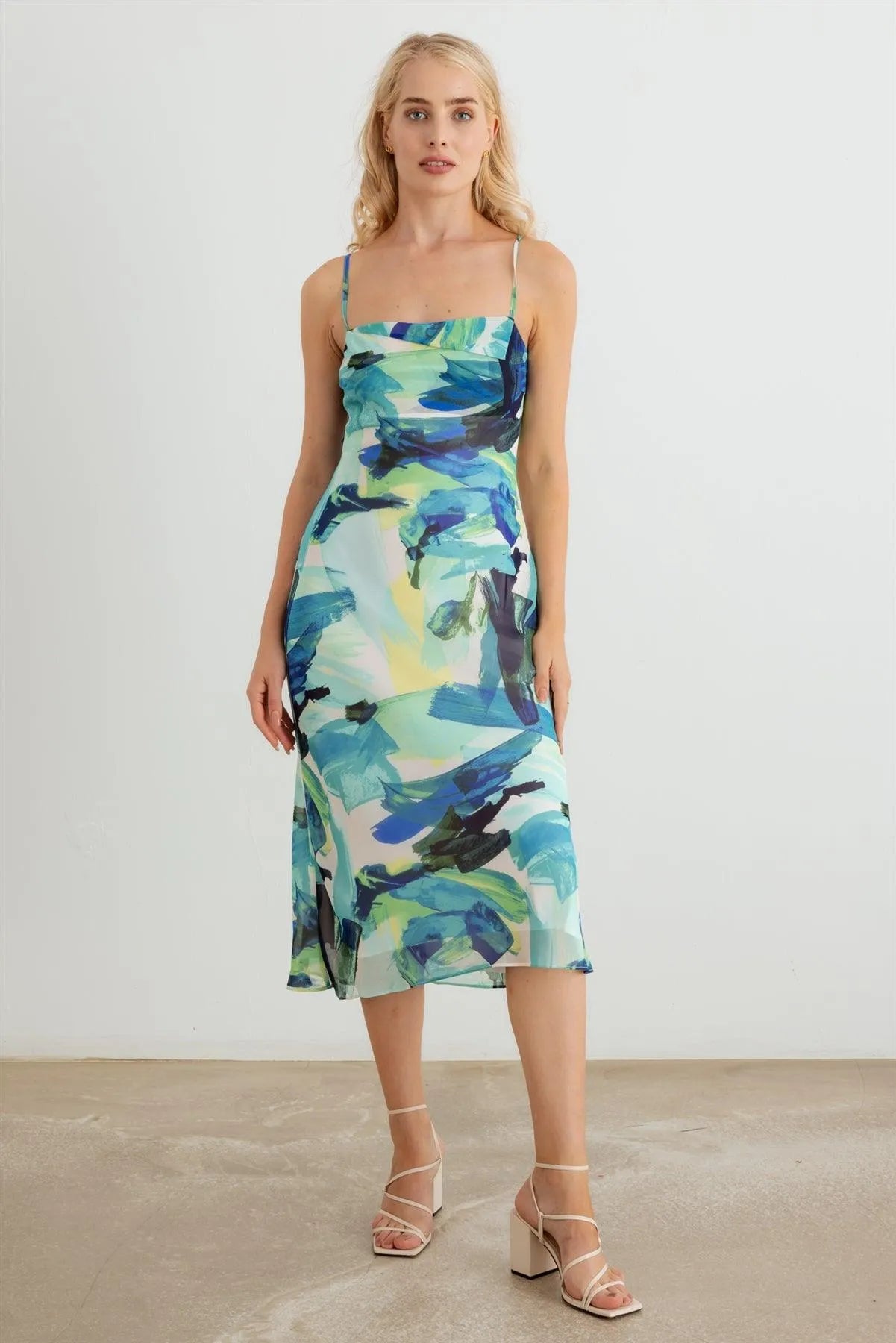 Multi Panel Short Dress in Blue main image 1
