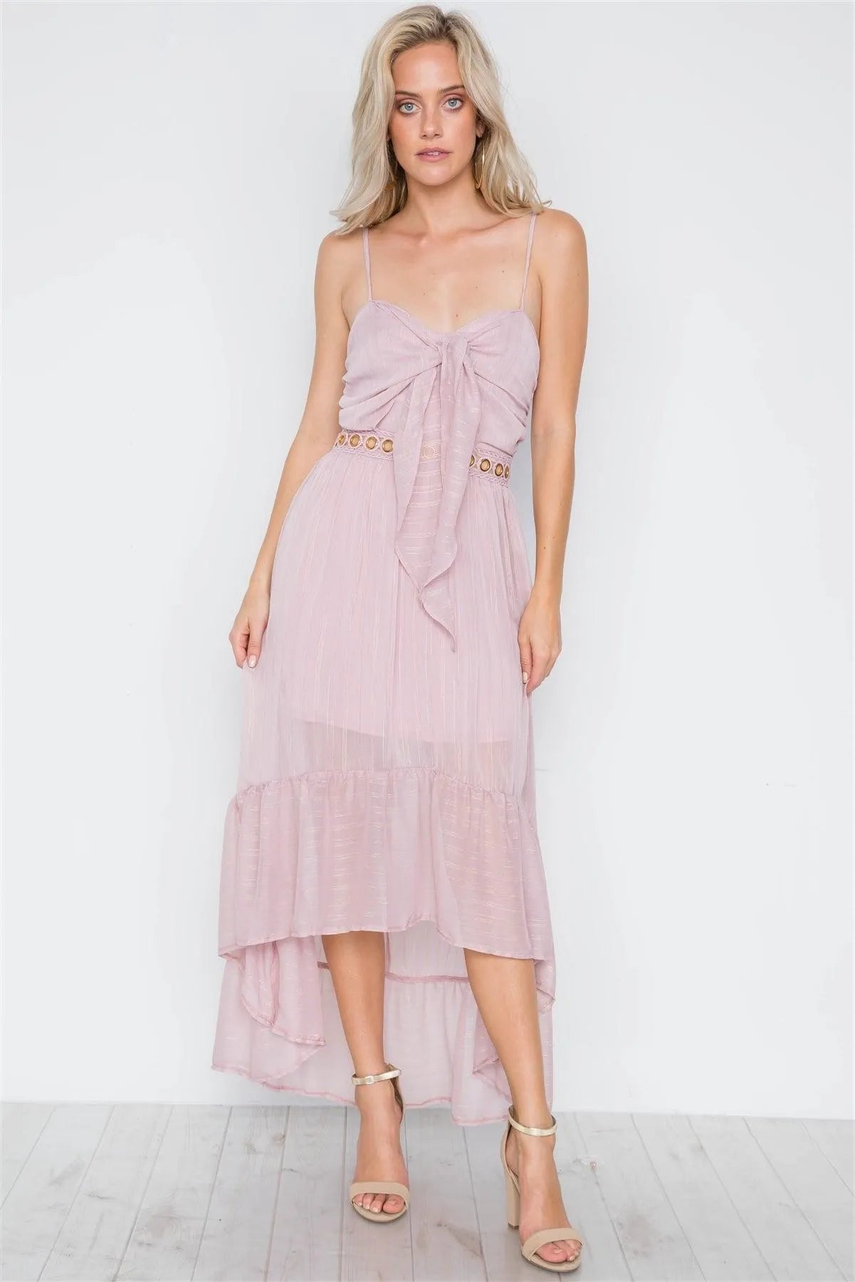 Blush Cami High Low Chiffon Flounce Dress /1-3-2-1 - Tasha Apparel Wholesale