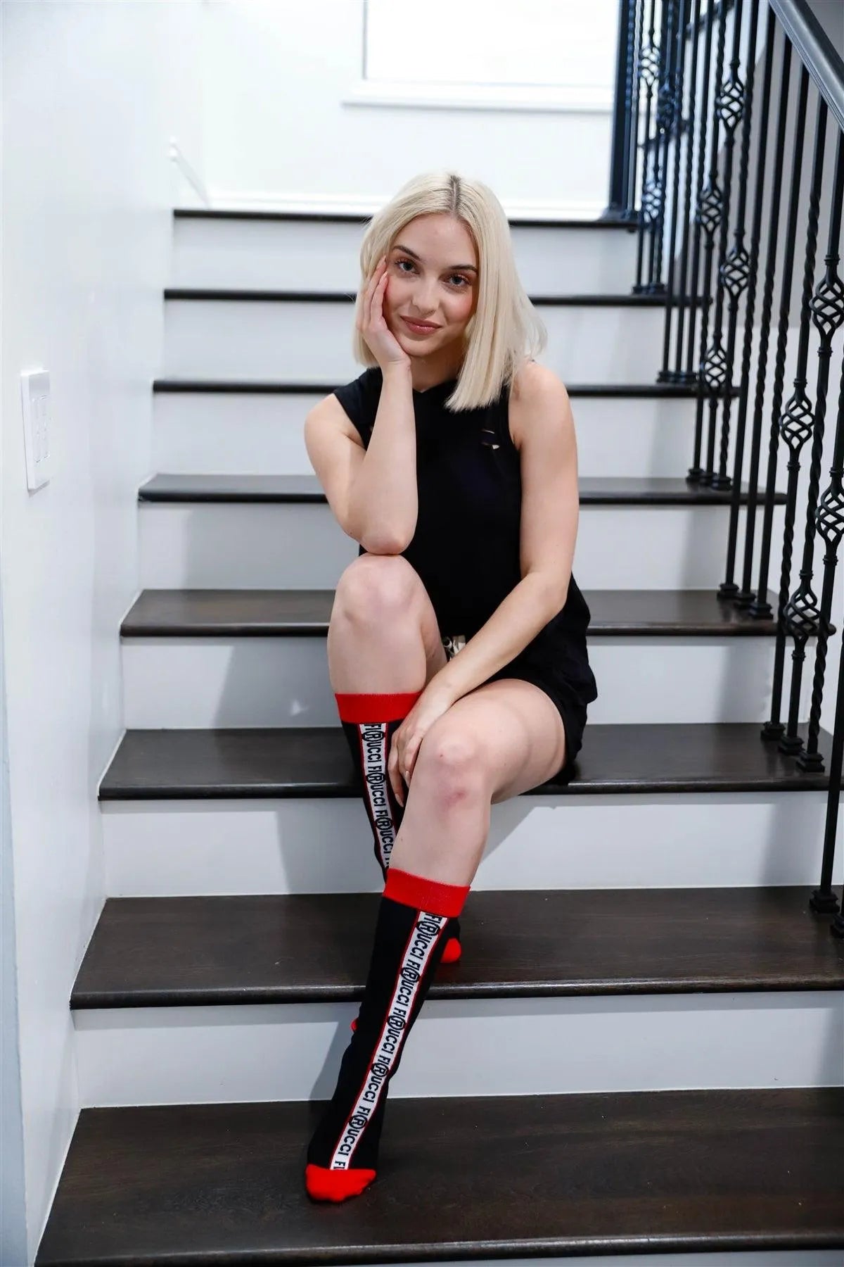 Black Sleeveless Hooded Distressed Detail Tank Top & Self-Tie Waistband Distressed Shorts Set /1-1-1 - Tasha Apparel Wholesale