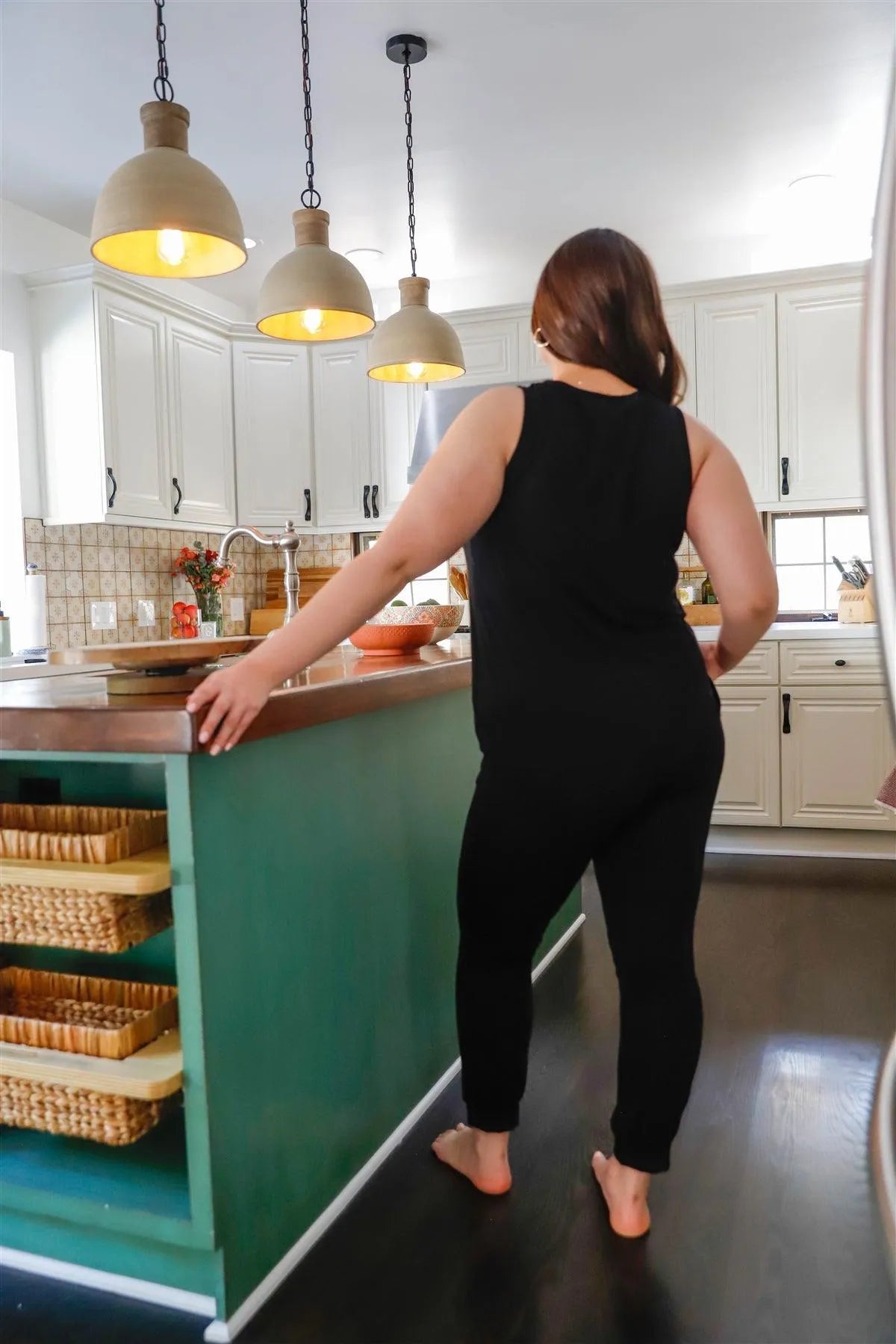 Junior Plus Black Tank Top & Ripped Detail Sweatpants Set - Tasha Apparel Wholesale