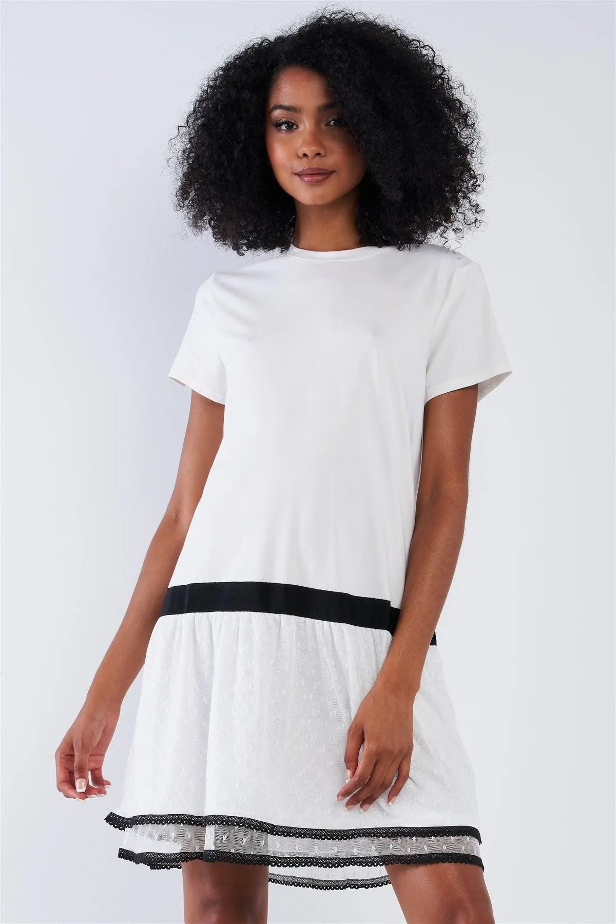 Loose Shapeless Mesh Bottom Layer Mini Dress Loose Shapeless Mesh Bottom Layer Mini Dress
