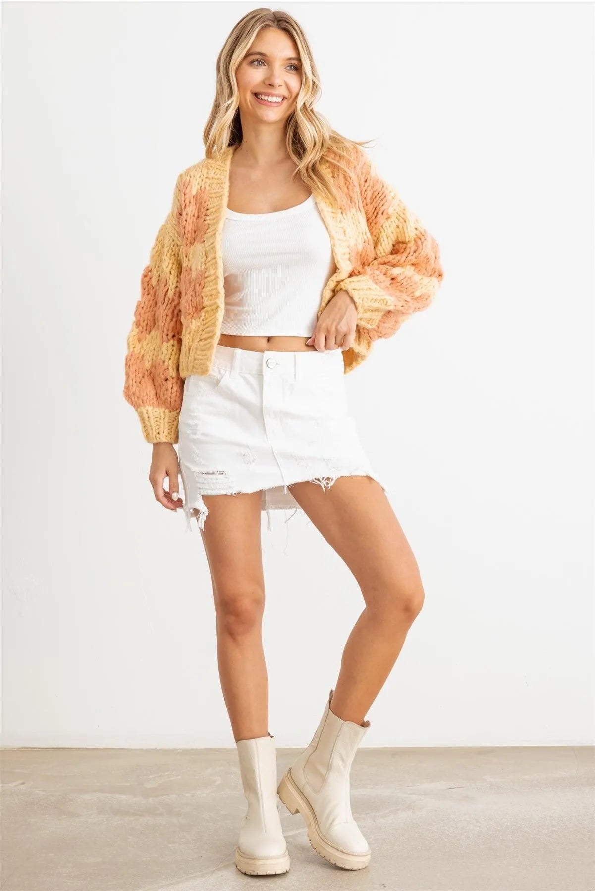 Knit Long Sleeve Open Front Sweater Cardigan - Tasha Apparel Wholesale