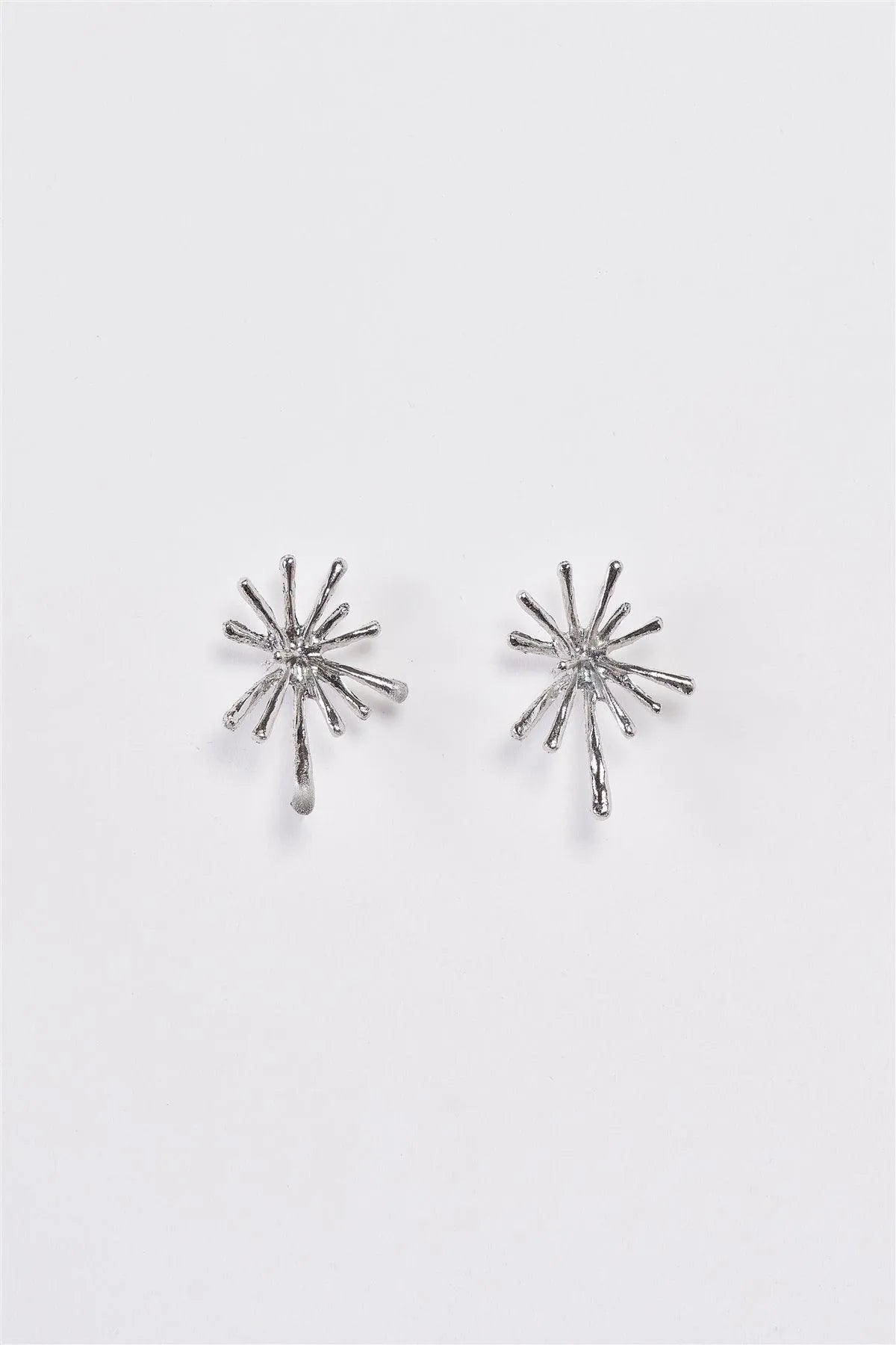 Silver Uneven Firework Drop Earrings - Tasha Apparel Wholesale
