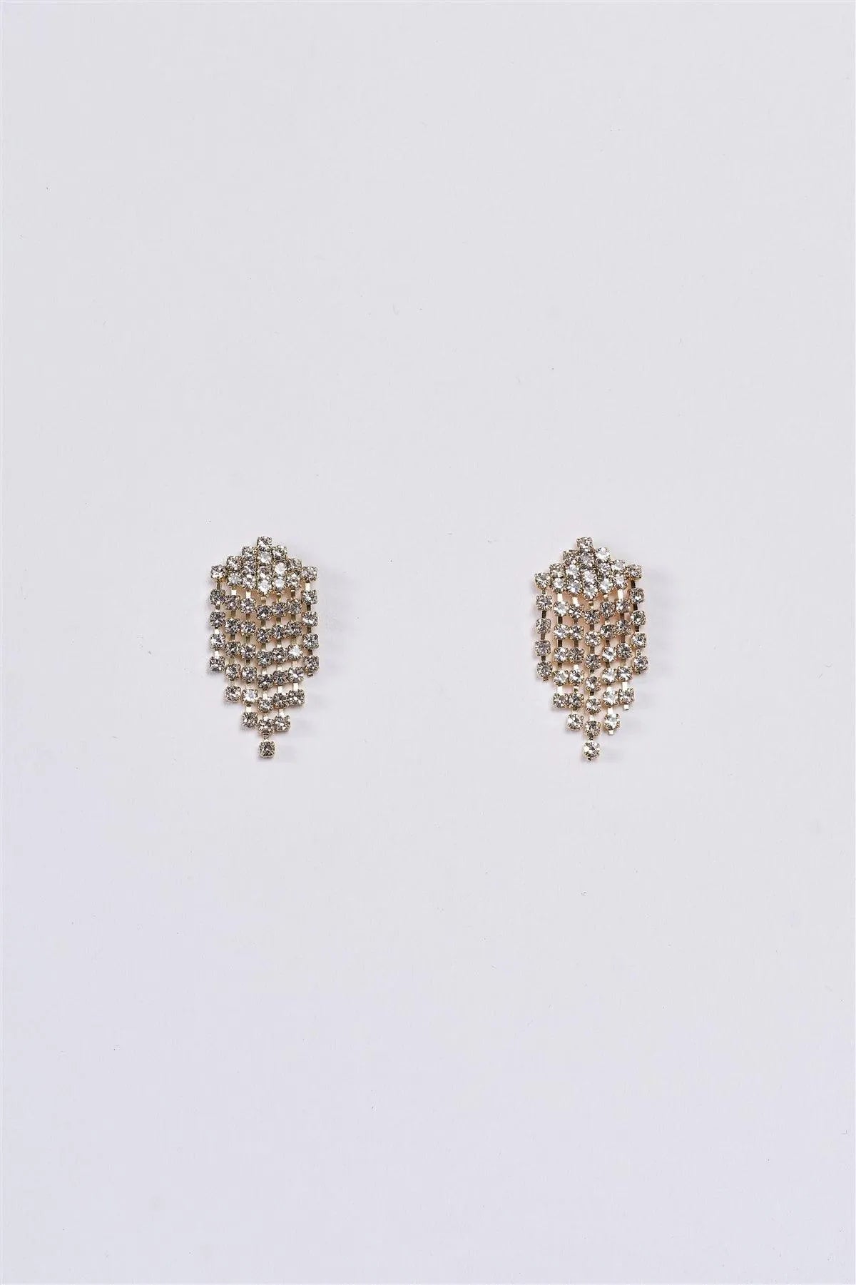 Gold Rhinestone Small Tassel Drop Earrings - Tasha Apparel Wholesale