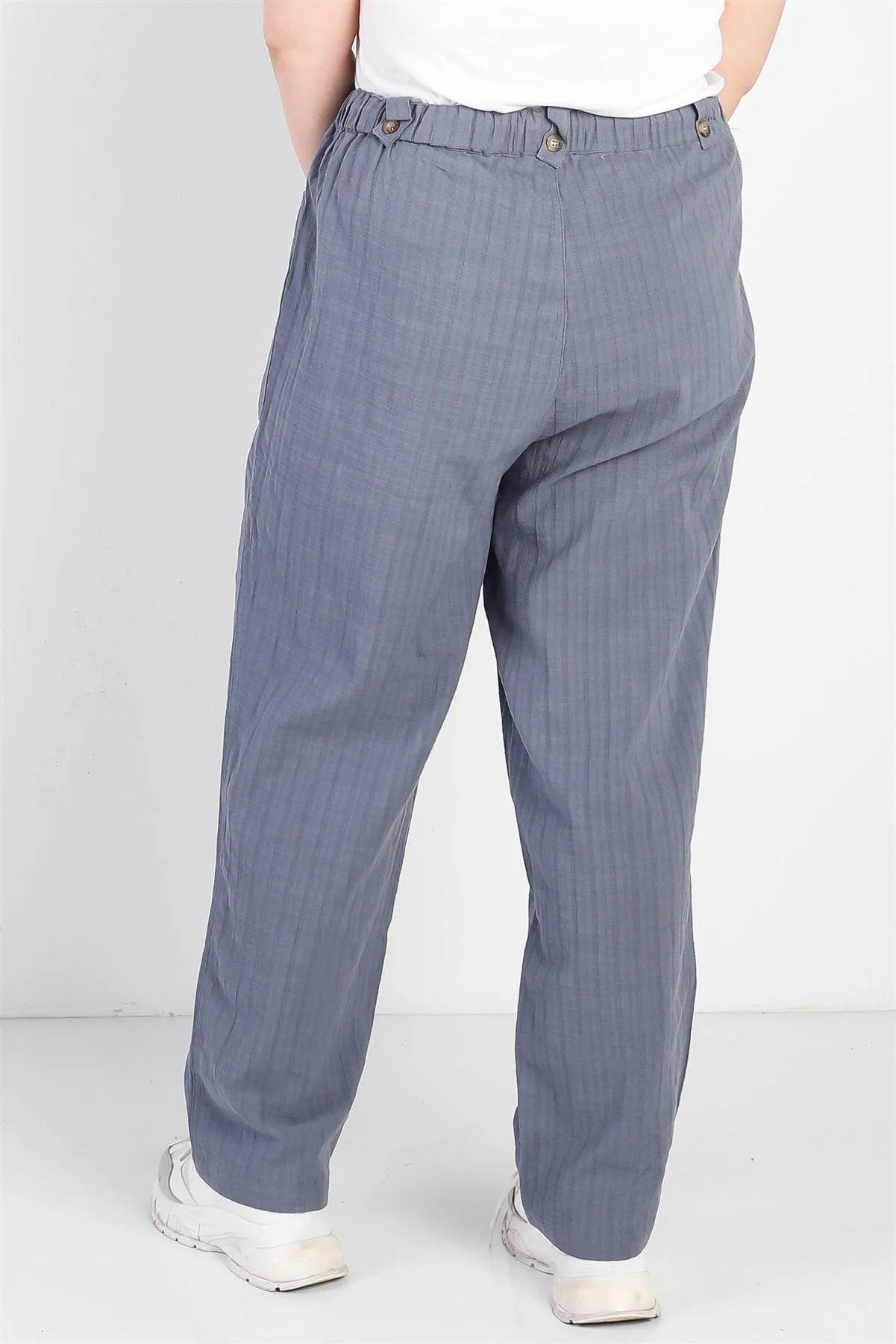 Junior Plus Charcoal Textured Two Pocket Pants /2-2-2 - Tasha Apparel Wholesale