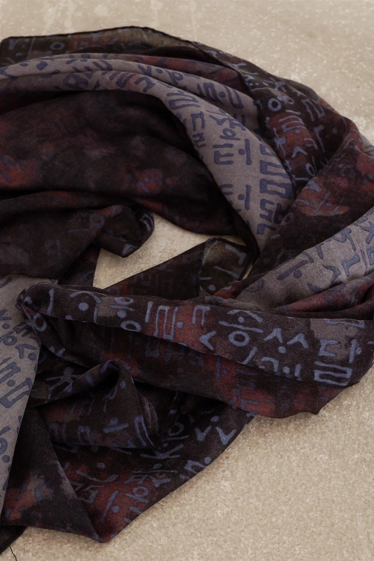 Hangul Design Korean Languages Wrap Shawl Scarf - Tasha Apparel Wholesale