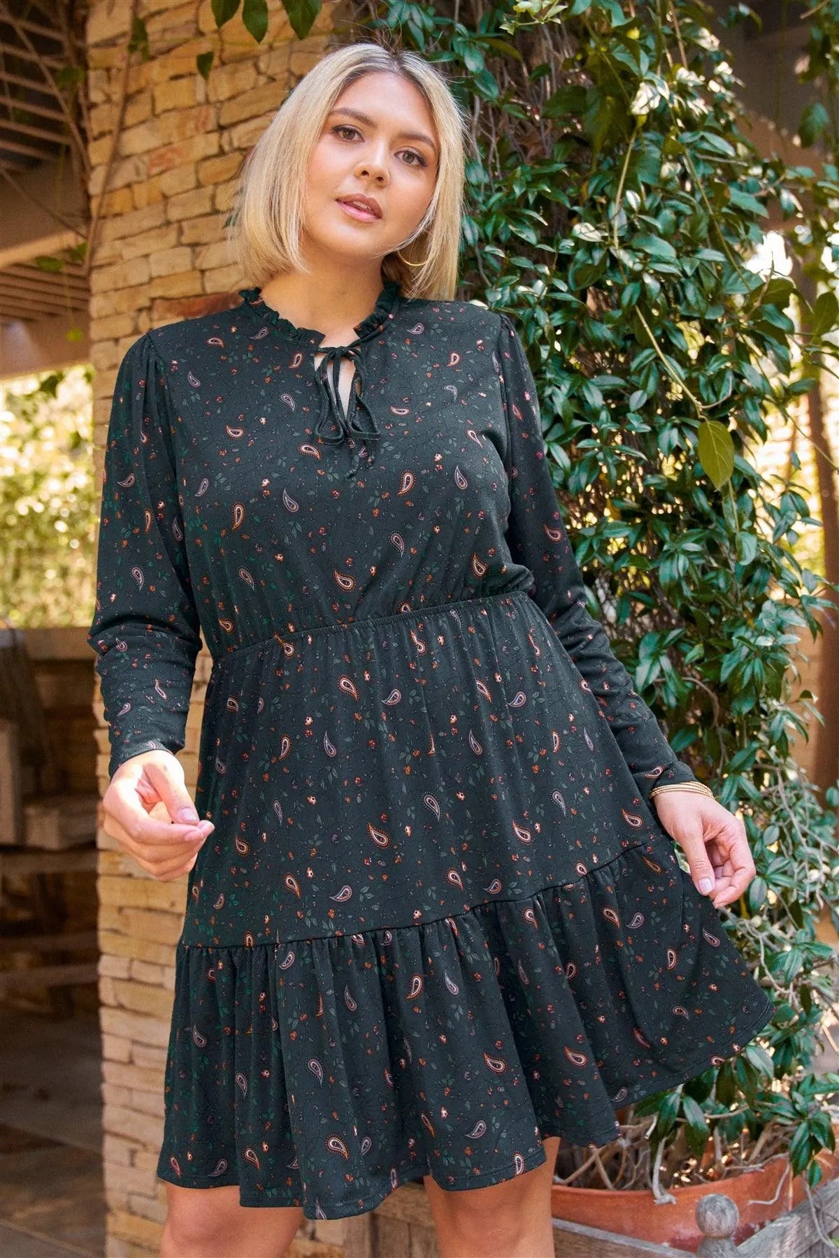 slim fit dress slacks Chic Deep Forest Green Knit Mini Dress