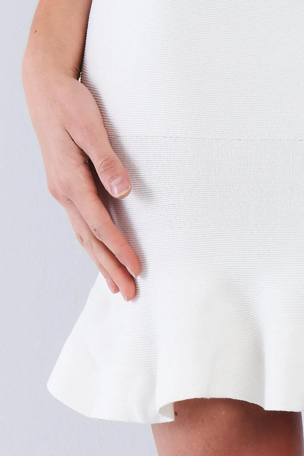 White Mermaid Frill Hem Mini Skirt /2-2-2 - Tasha Apparel Wholesale