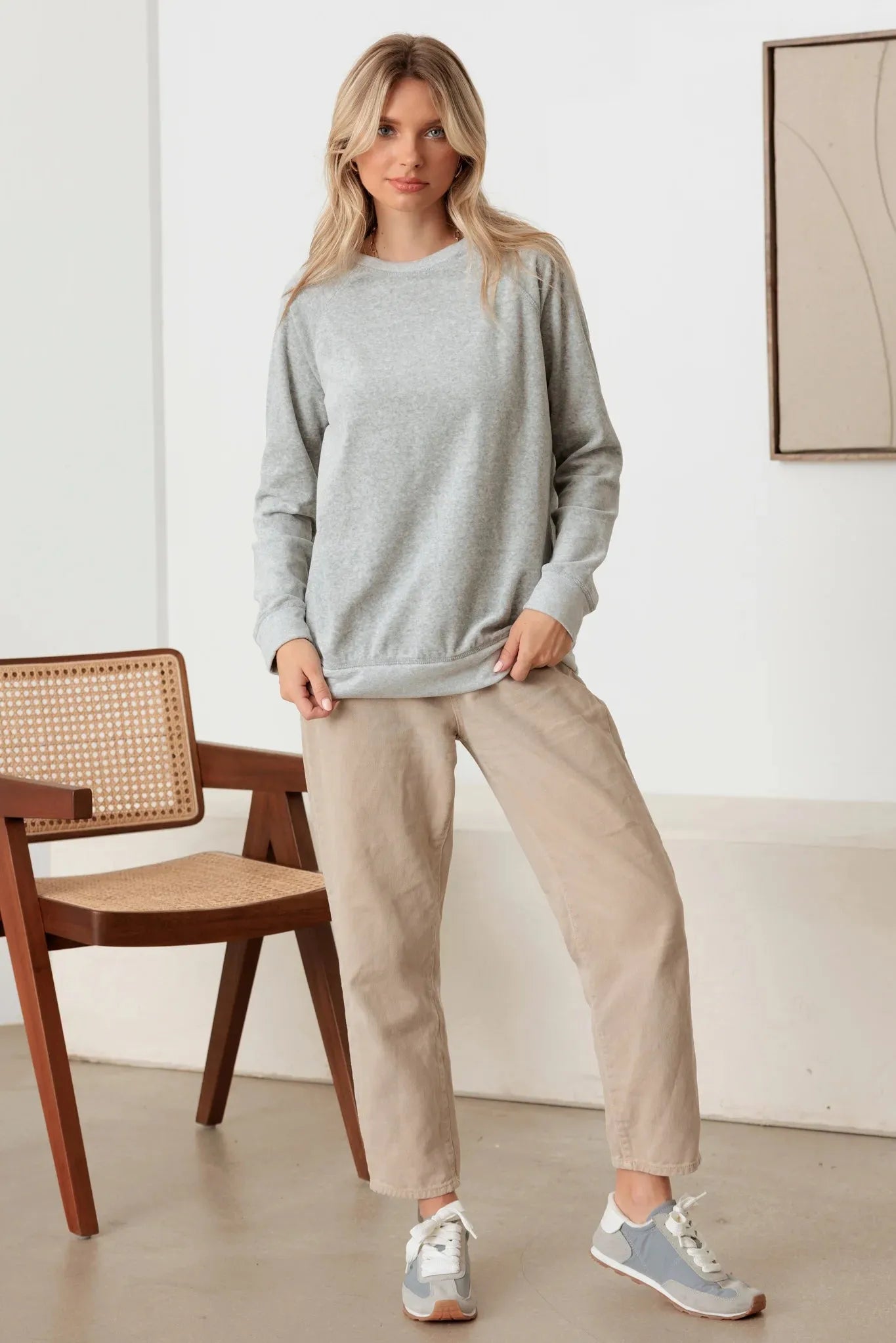 Casual Cotton Blend Long Sleeve Sweatshirt - Tasha Apparel Wholesale