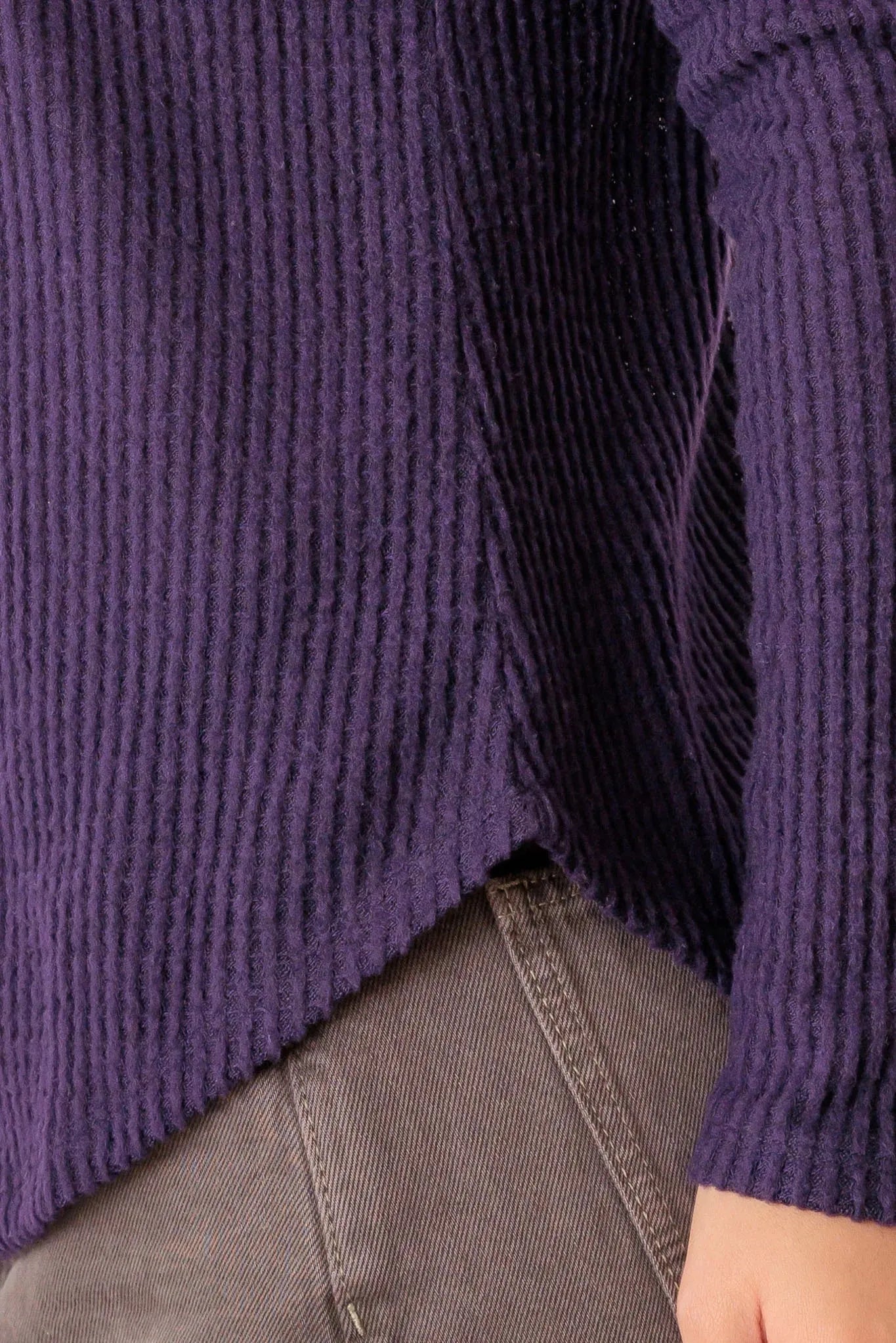 Purple Long Sleeve Crew Neck Soft To Touch Top - Tasha Apparel Wholesale