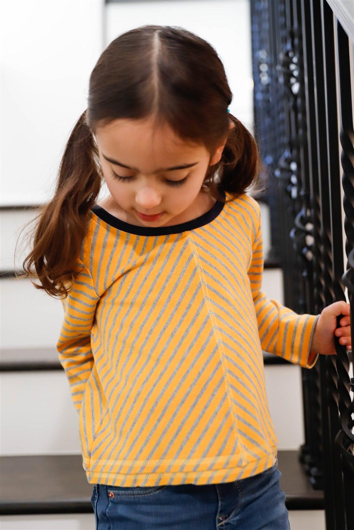 Toddler Little Girls Cotton Striped Back Cut-Out Detail Top - Tasha Apparel