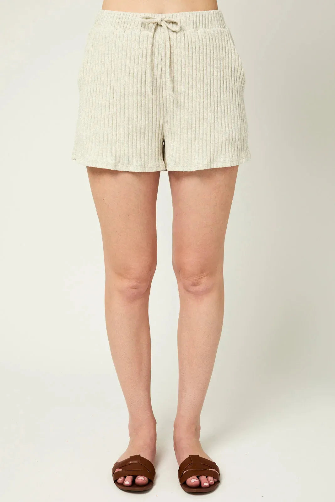 Drawstring Two Side Pocket Knit Shorts - Tasha Apparel Wholesale