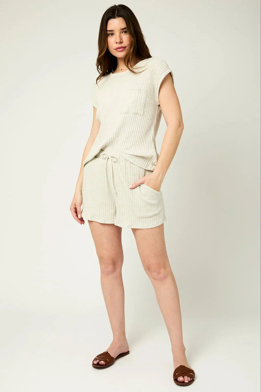 Drawstring Two Side Pocket Knit Shorts - Tasha Apparel Wholesale