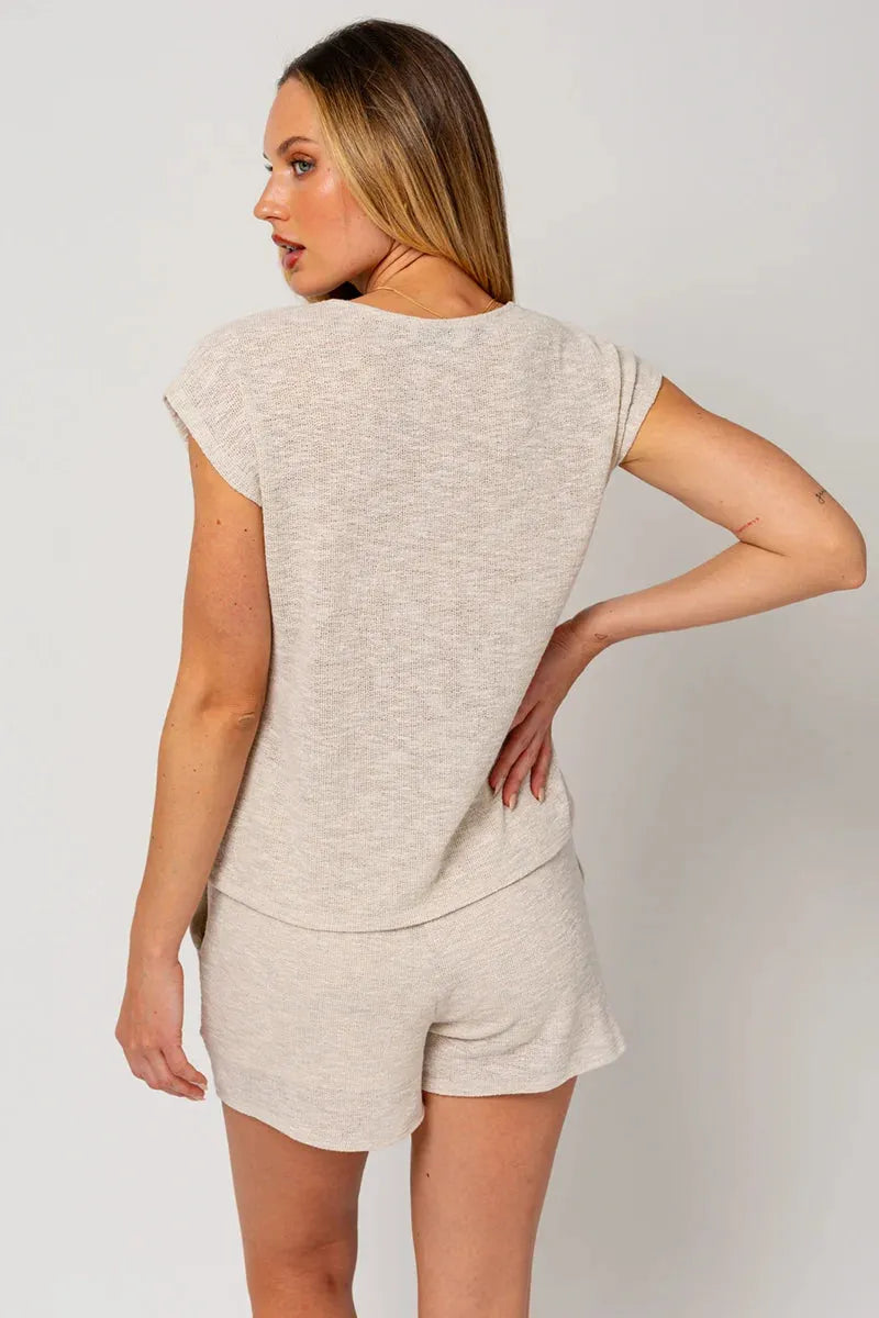 Short Sleeve Single Pocket Knit Top - Tasha Apparel Wholesale