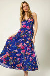 Sleeveless V Neck Wrap Floral Maxi Dress - Tasha Apparel Wholesale
