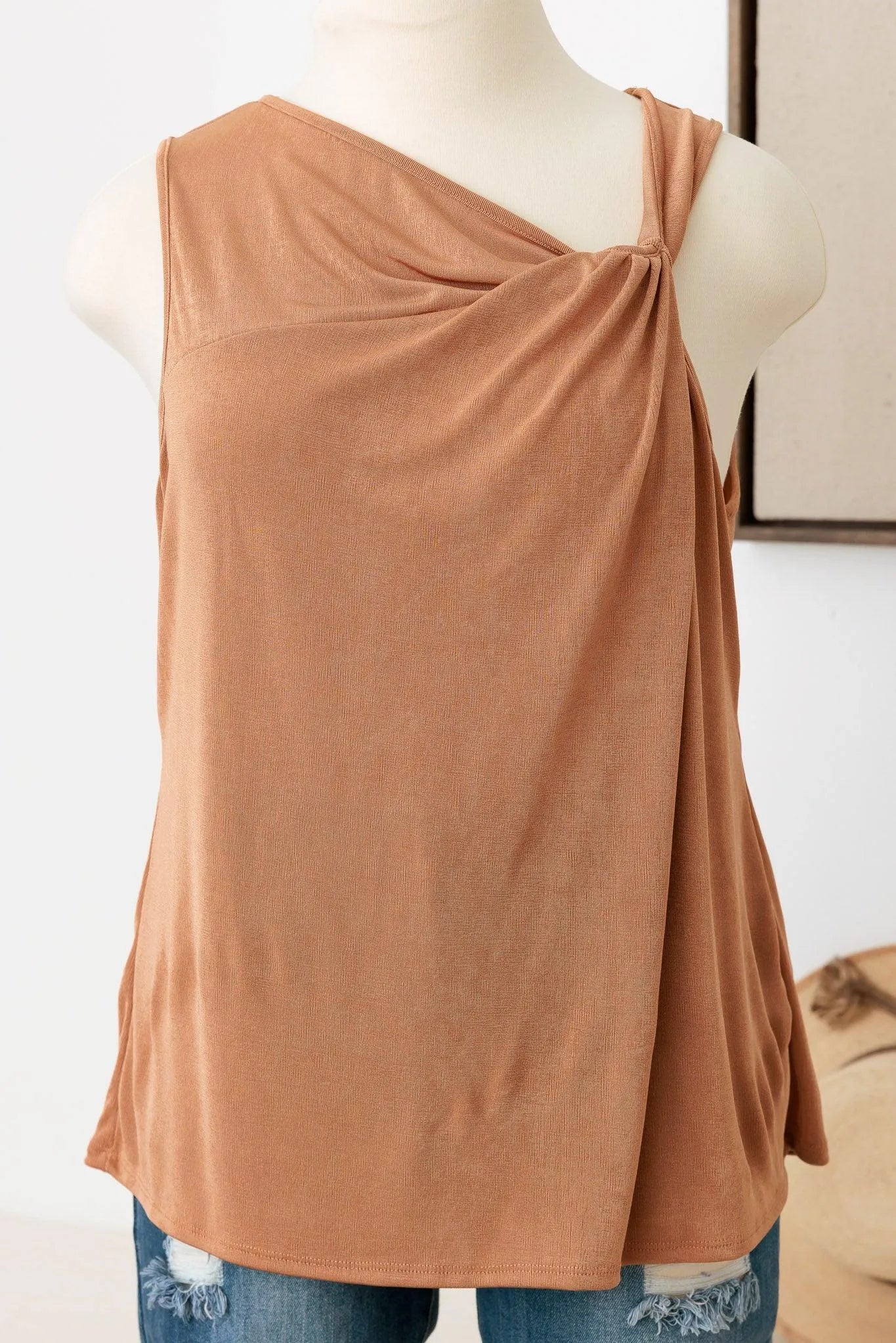 Plus Size One Shoulder Twist Neck-Line Top - Tasha Apparel Wholesale