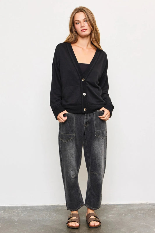 Mid Waist Long Pocket Baggy Balloon Jeans - Tasha Apparel Wholesale