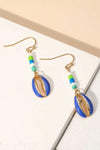 Enamel Seed Bead Cowrie Shell Drop Earrings - Tasha Apparel Wholesale