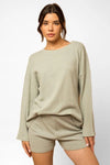 Long Sleeve Oversize Mineral Wash Top - Tasha Apparel Wholesale