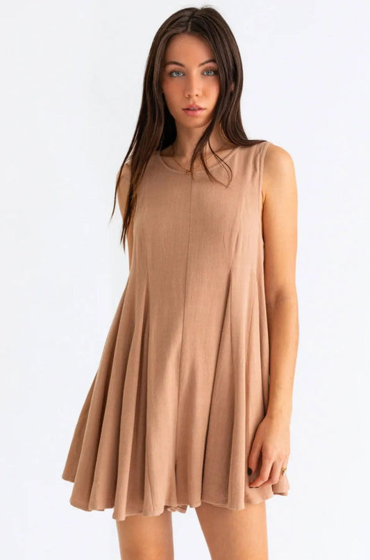 Western Woven Scoop Back Relaxed Flowy Romper - Tasha Apparel Wholesale